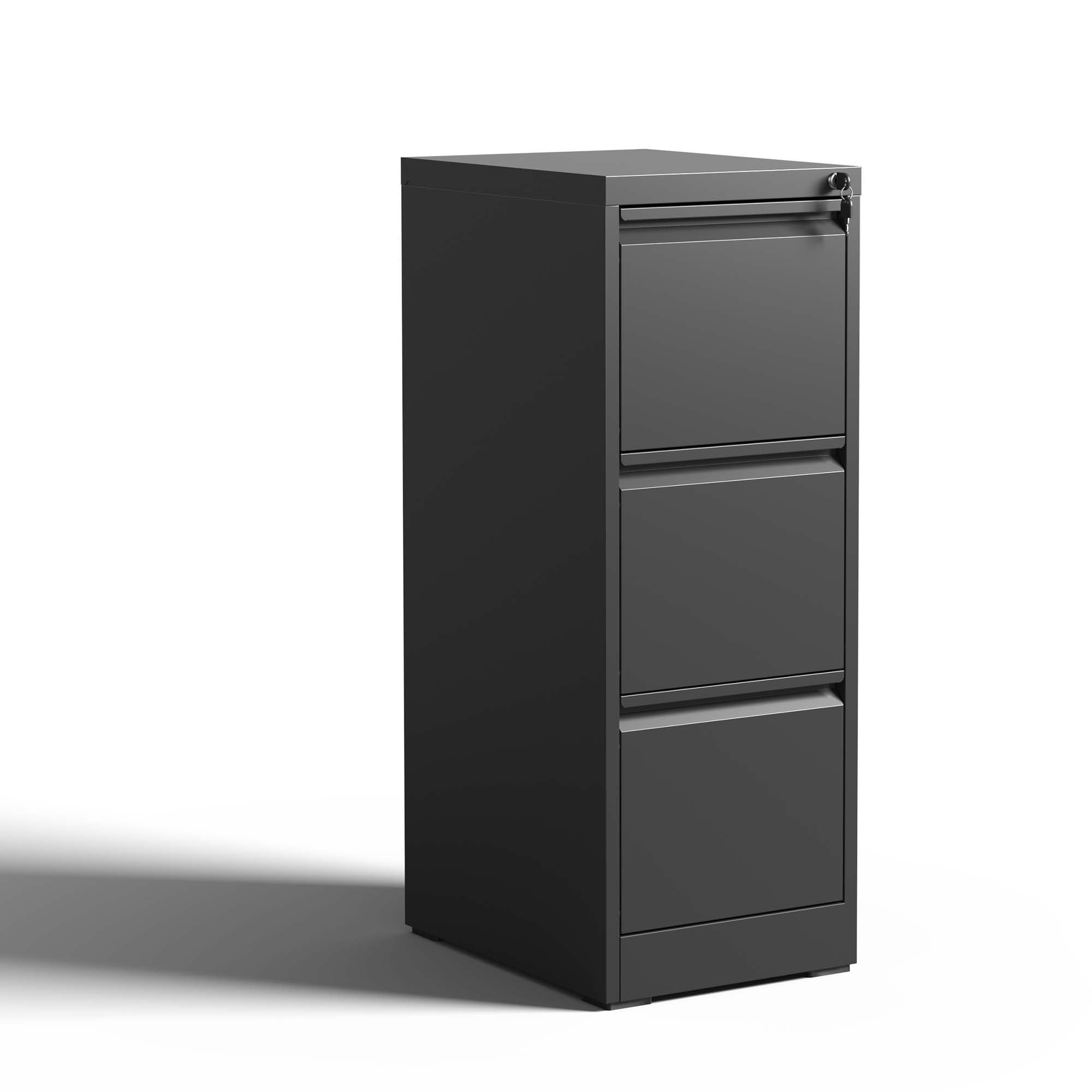 3 Drawer Metal Vertical File Cabinet with Lock Office Home Steel Vertical File Cabinet for A4 Legal/Letter Size - Abrihome