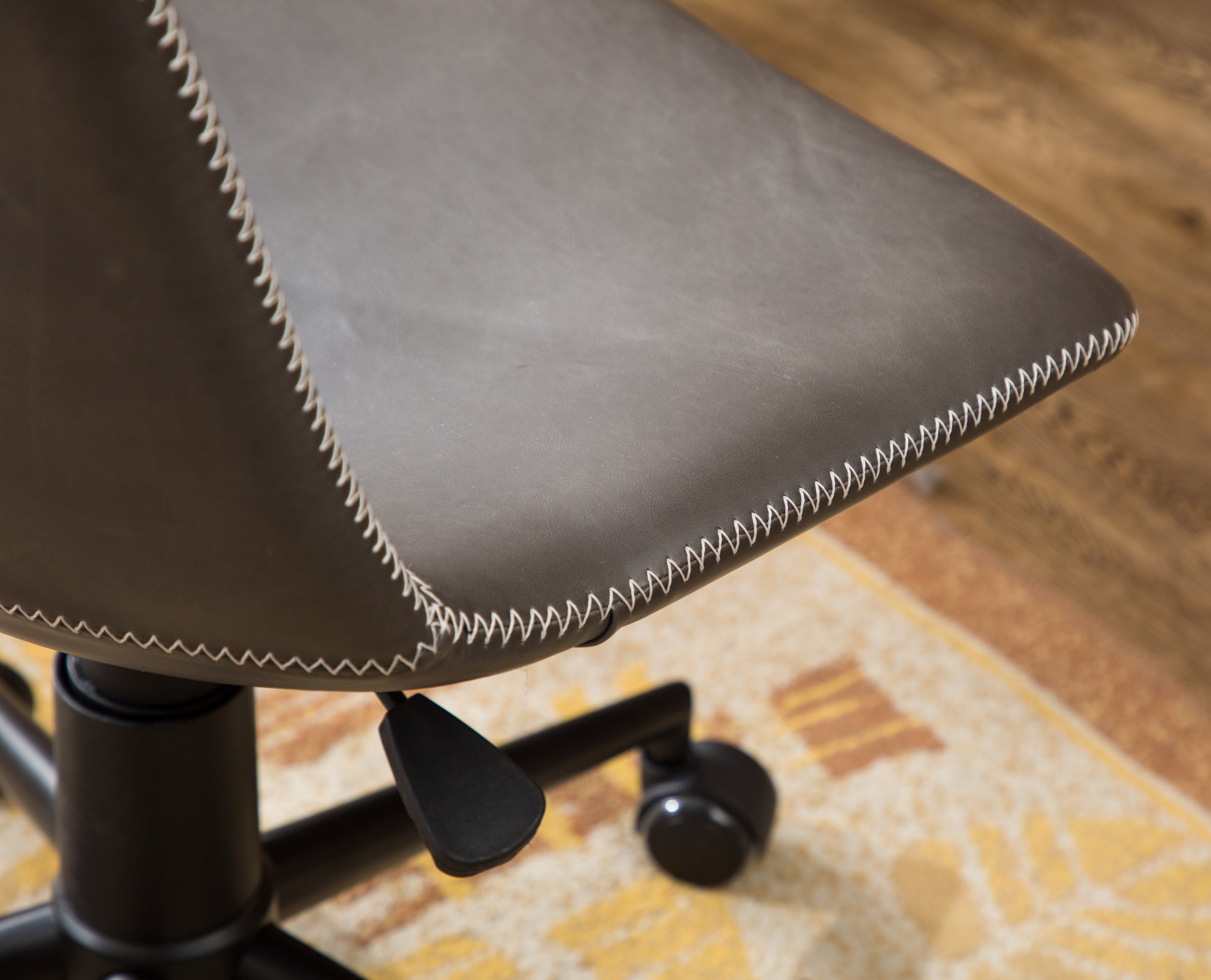 Cesena Faux Leather 360 Swivel Air Lift Office Chair, Antique Gray - Abrihome