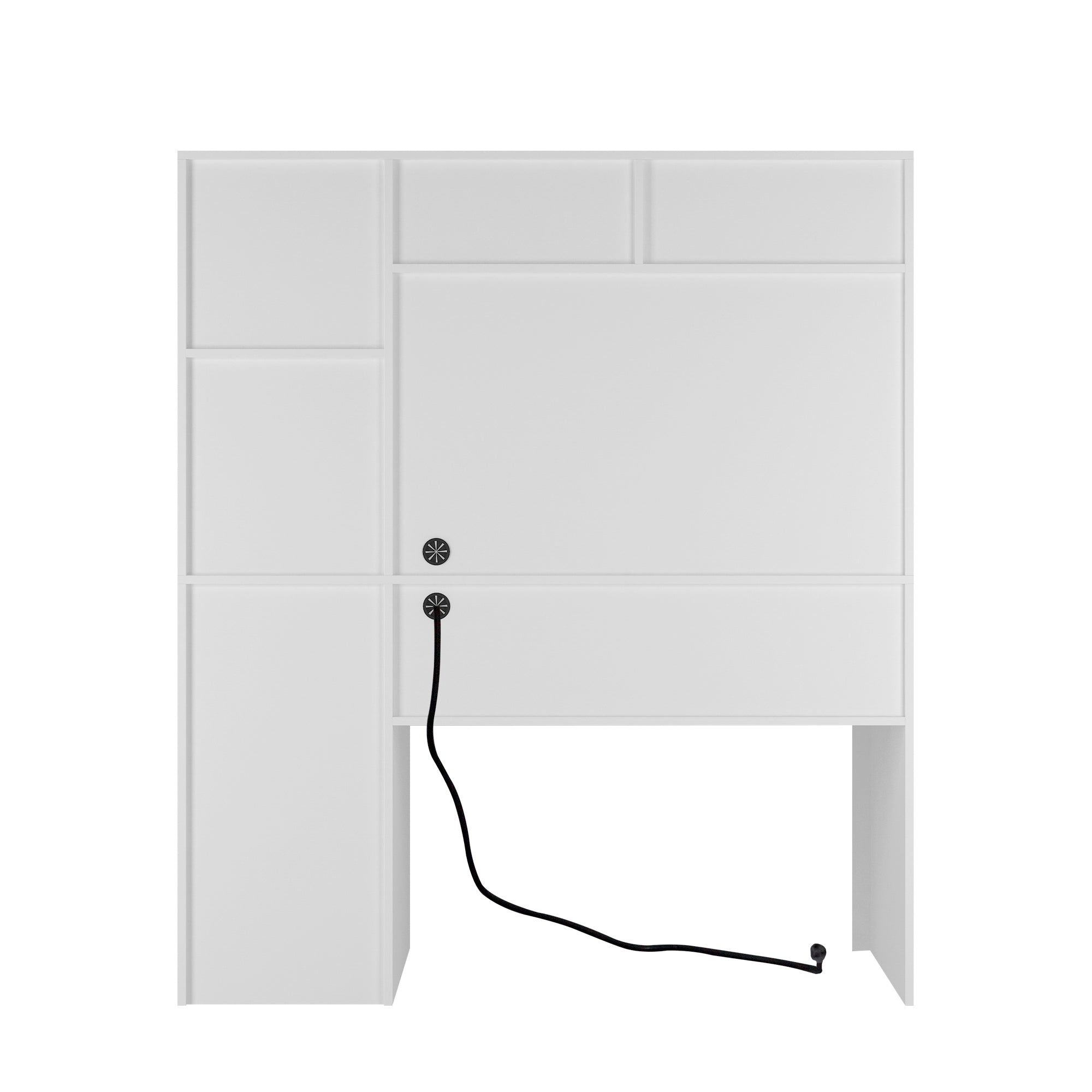 Computer Desk with Hutch & Bookshelf,Wood Executive Desk Teens Student Desk Writing Laptop Home Office Desk with Drawers,3 AC Outlets and 2 USB Charging Ports,Study Laptop Table for Home - Abrihome