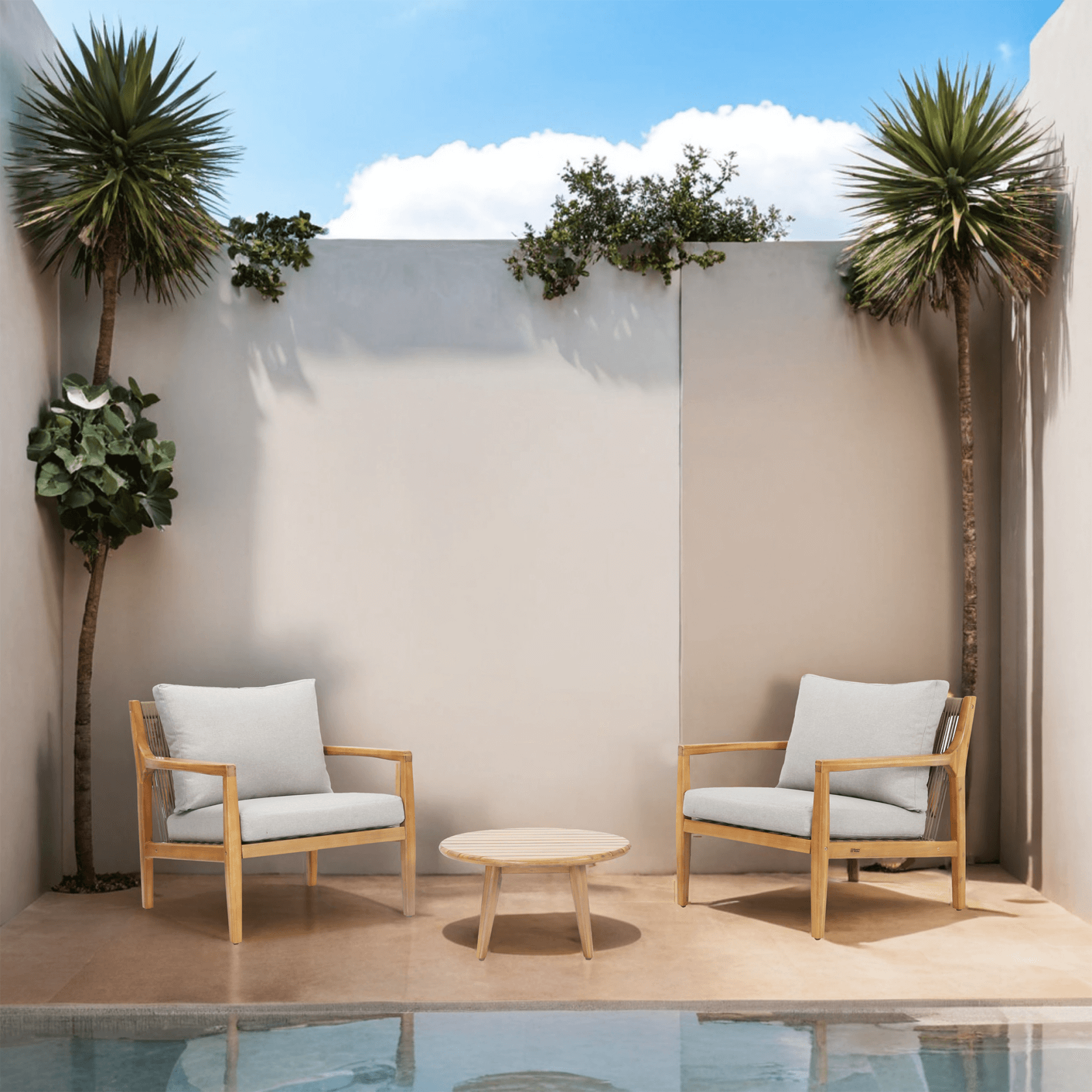 3-Piece Rustic Acacia Wood Patio Set – 2 Chairs & Table(PAS-2513-SC*2+ST) - Abrihome