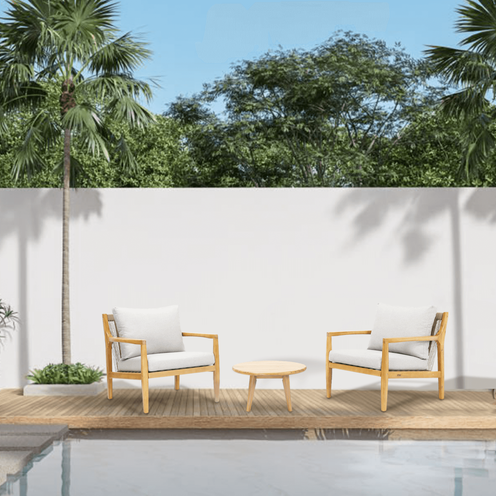 3-Piece Rustic Acacia Wood Patio Set – 2 Chairs & Table(PAS-2513-SC*2+ST) - Abrihome