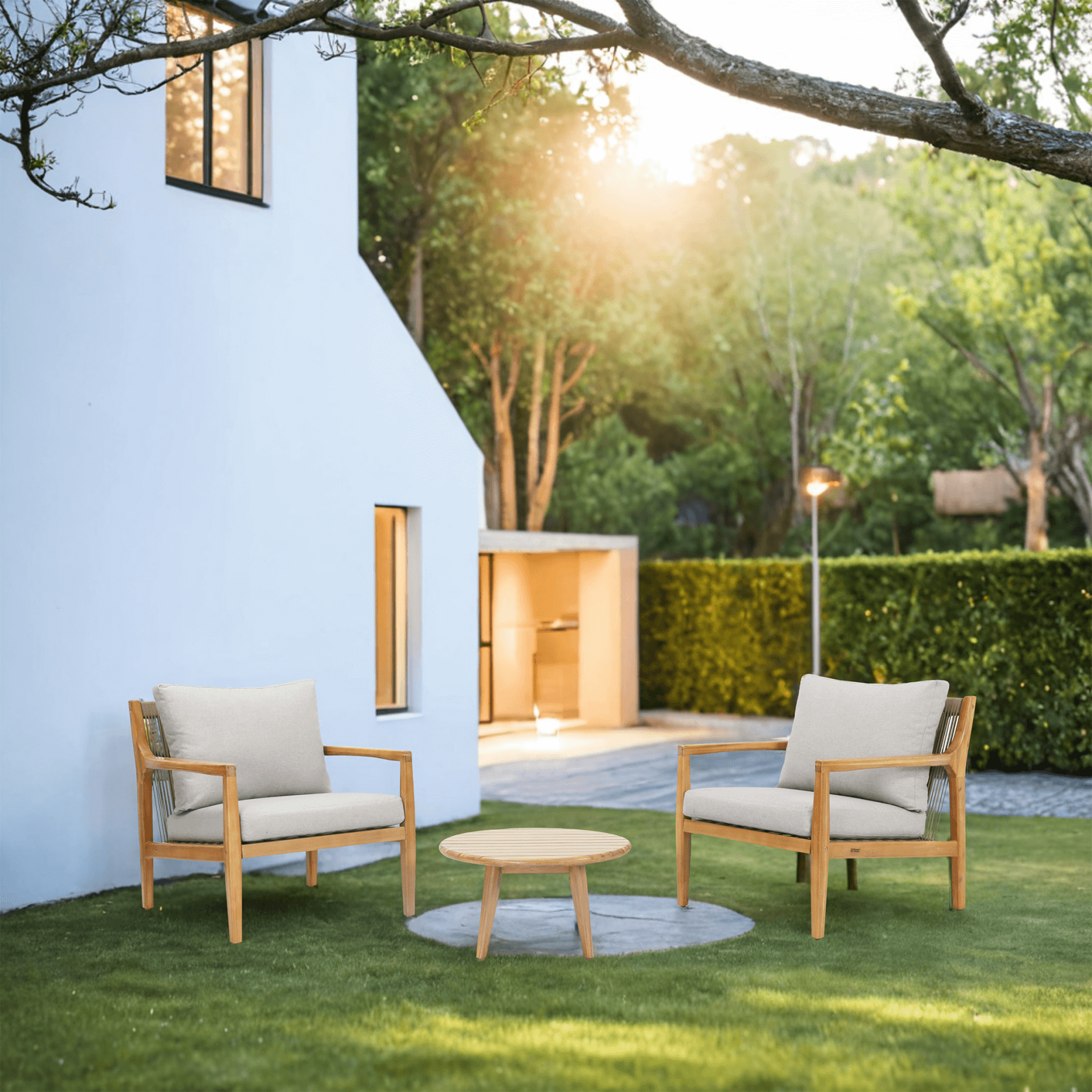 3-Piece Rustic Acacia Wood Patio Set – 2 Chairs & Table(PAS-2513-SC*2+ST) - Abrihome