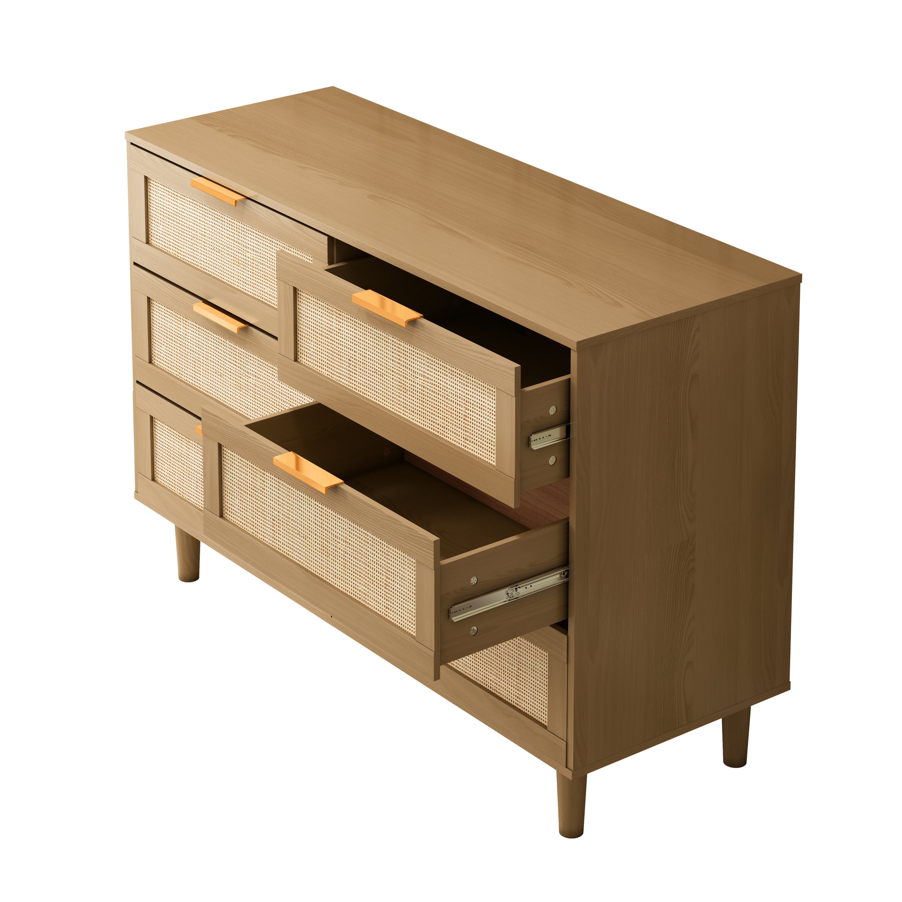 6 drawers Rattan dresser Rattan Drawer, Bedroom,Living Room - Abrihome