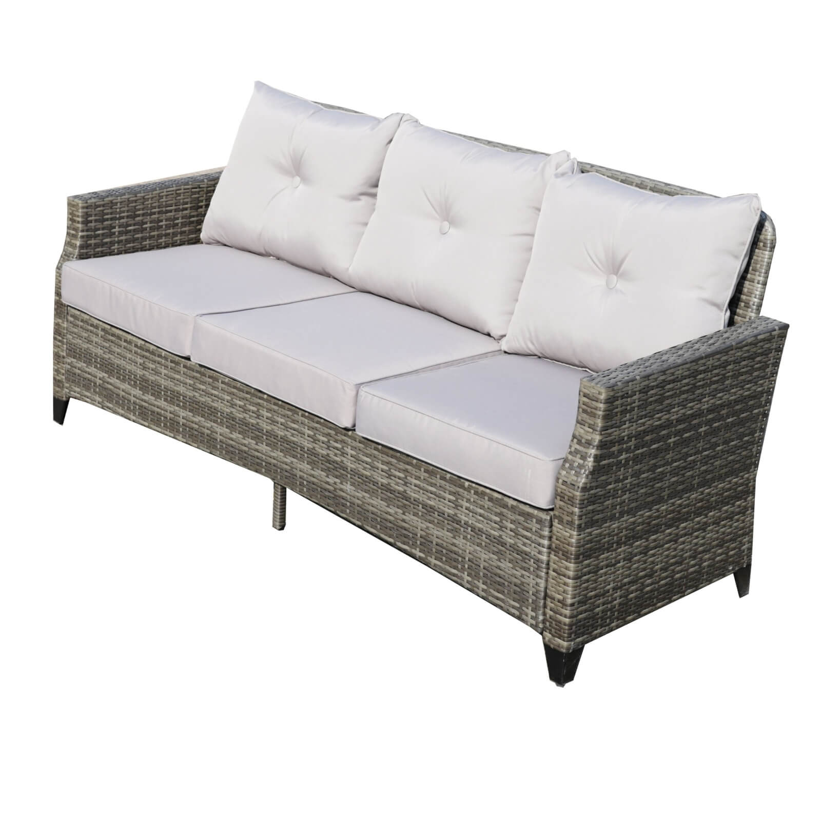 5-Piece Outdoor Fire Pit Patio Set with Gray Sofas and Fire Pit Table(PAF-1802P) - Abrihome