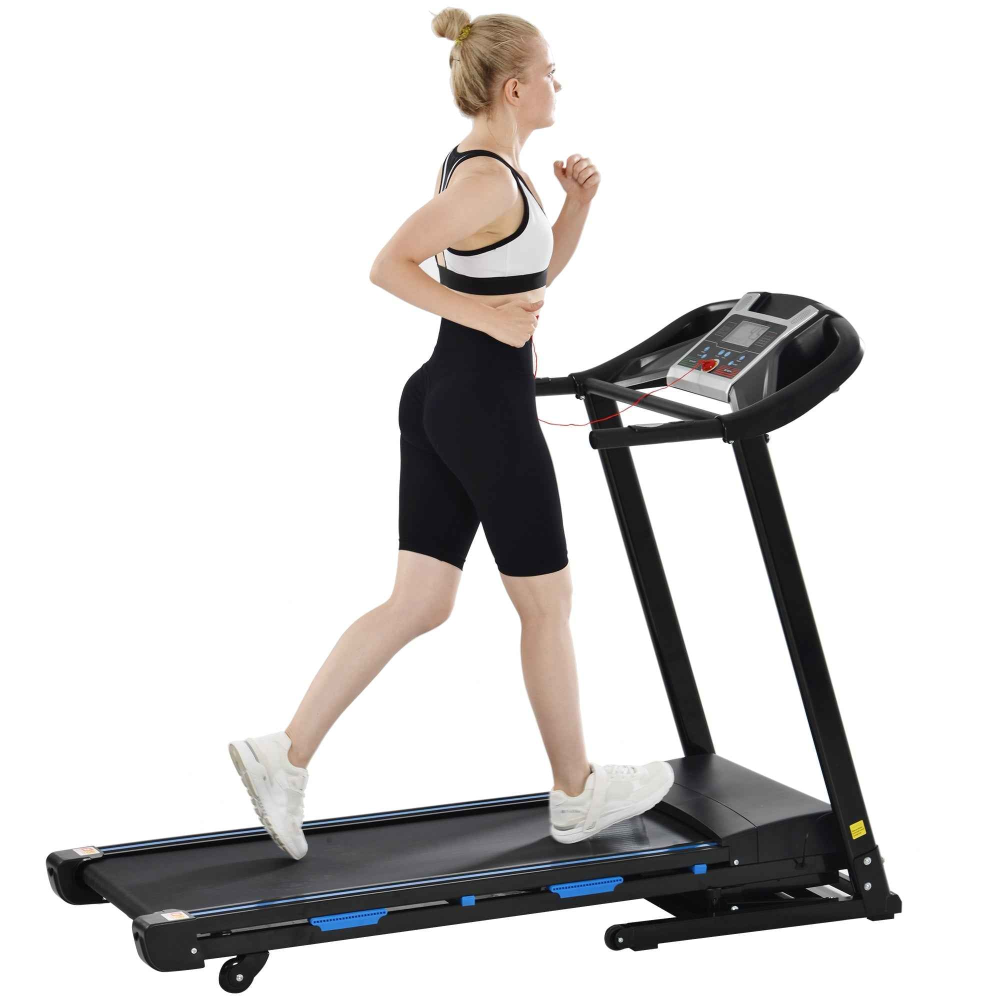 Treadmills for Home, Electric Treadmill with Automatic Incline, Foldable 3.5HP Workout Running Machine Walking, Double Running Board Shock Absorption Pulse Sensor Bluetooth Speaker APP FITSHOW.
