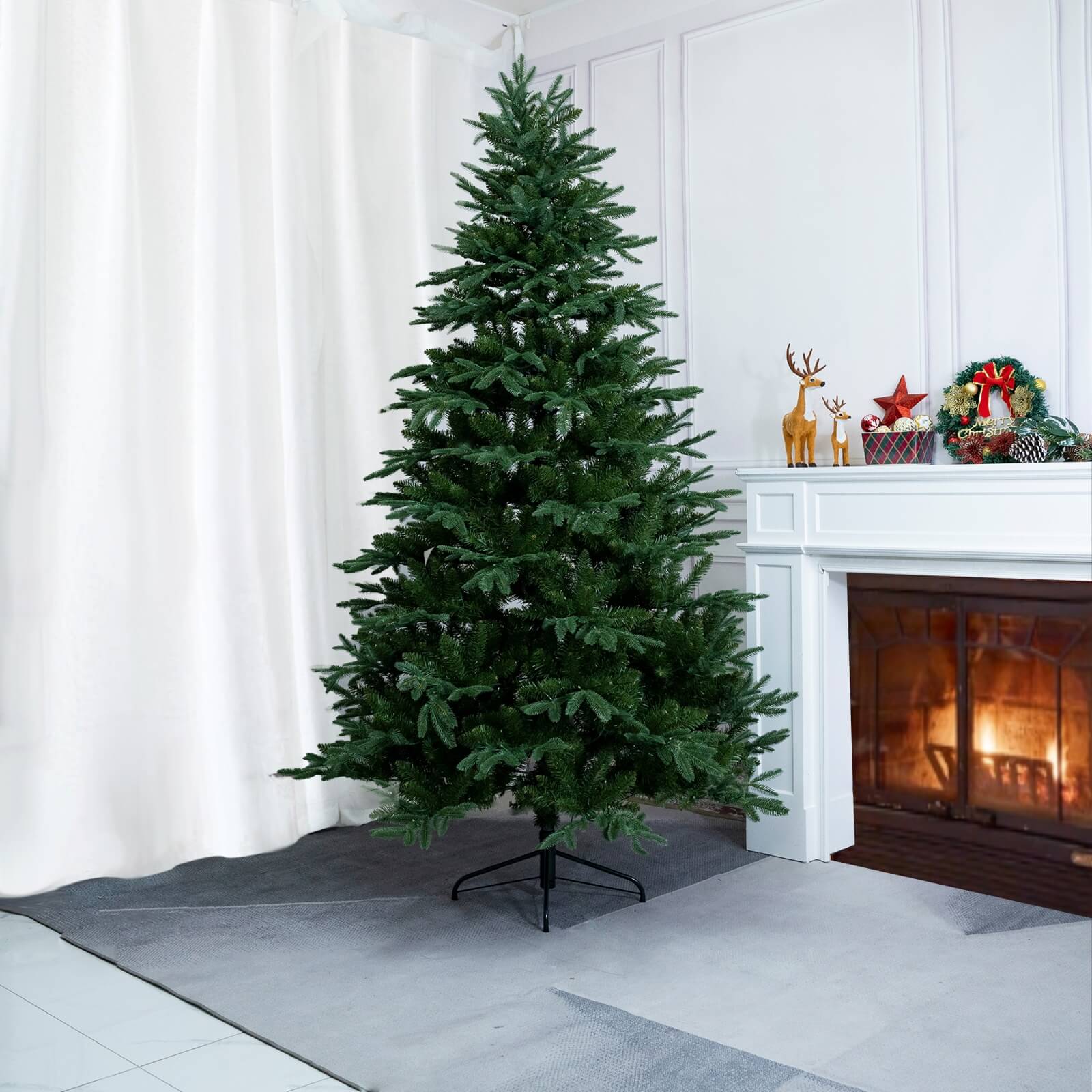 Premium 7FT Artificial Christmas Tree – Pre-Lit or Unlit(PJT-2503-7FT) - Abrihome