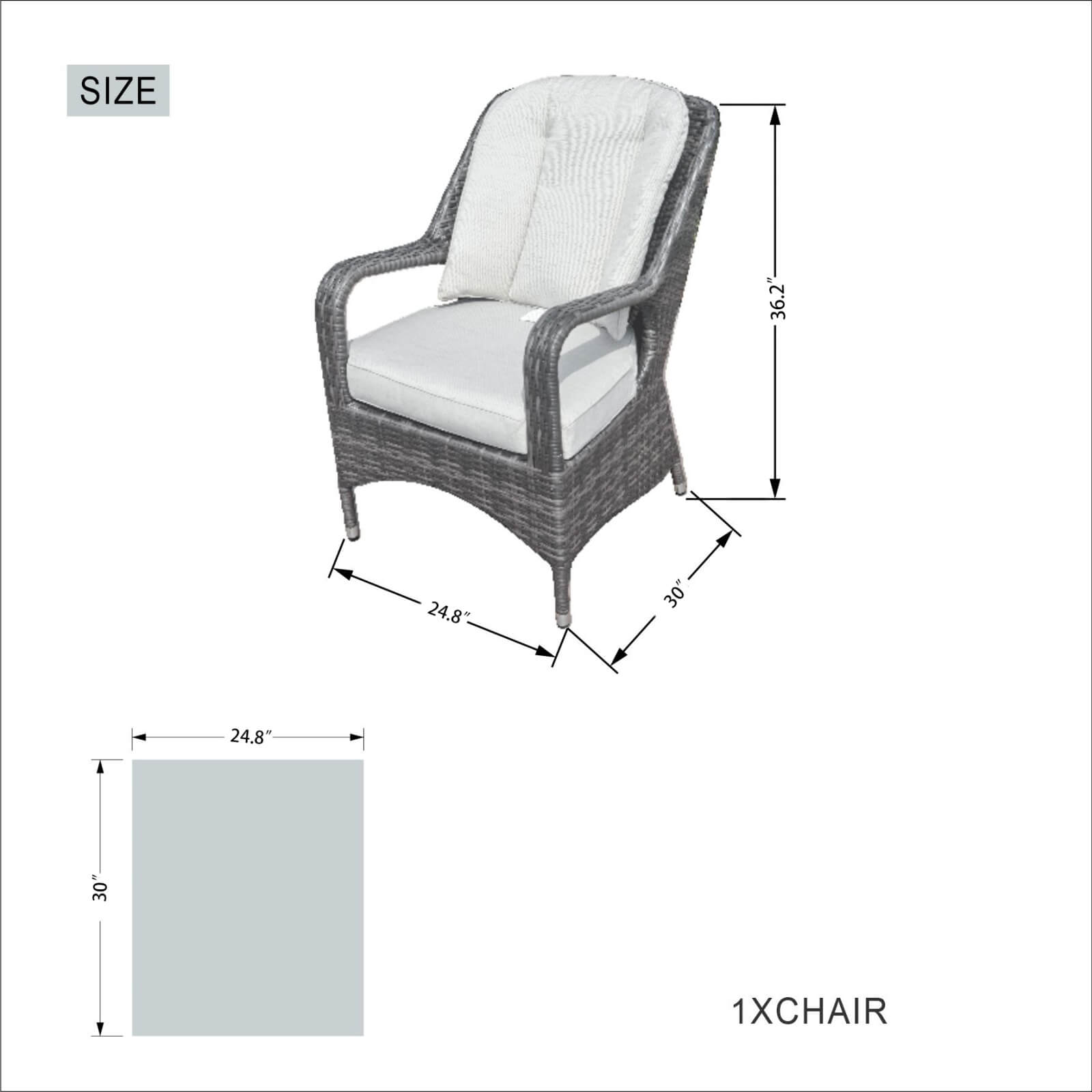 4-Seat Outdoor Dining Set with Cube Dining Table (PAD-1710-SET) - Abrihome