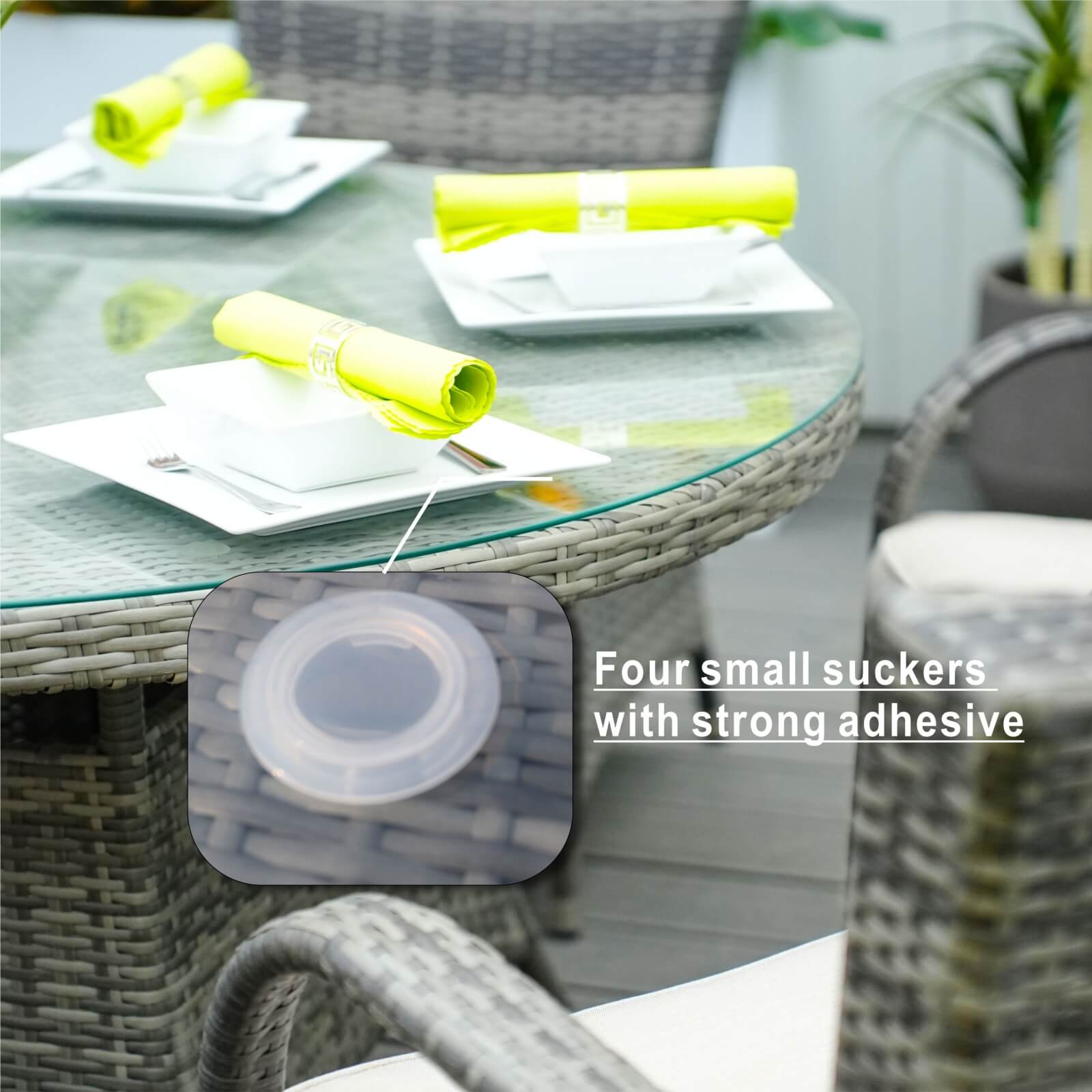 6-Seat Outdoor Dining Set with Round Dining Table( PAD-1122-SET) - Abrihome