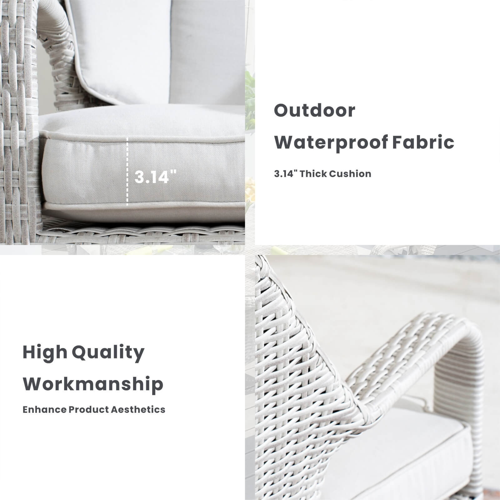 4-Seat Patio Dining Set with Round Table (PAD-1709-SET) - Abrihome