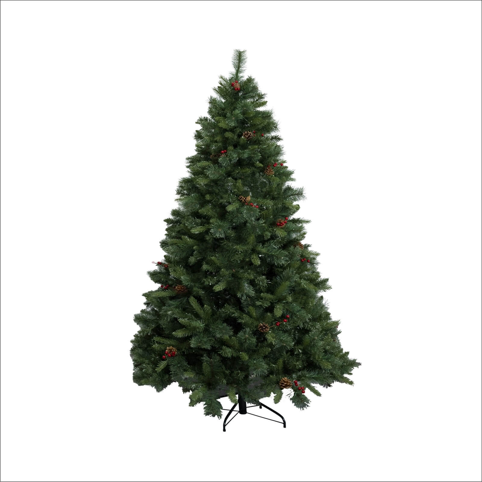 7FT Artificial Christmas Tree with Pinecones & Optional Pre-Lit Lights(PJT-2502-7FT) - Abrihome