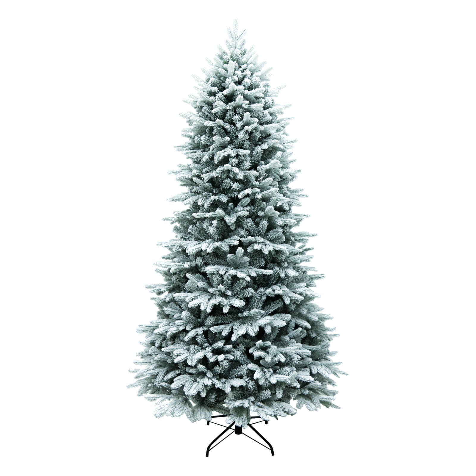 6FT Snow-Flocked Artificial Christmas Tree with Optional Warm White LED Lights(PJT-2507-6FT) - Abrihome