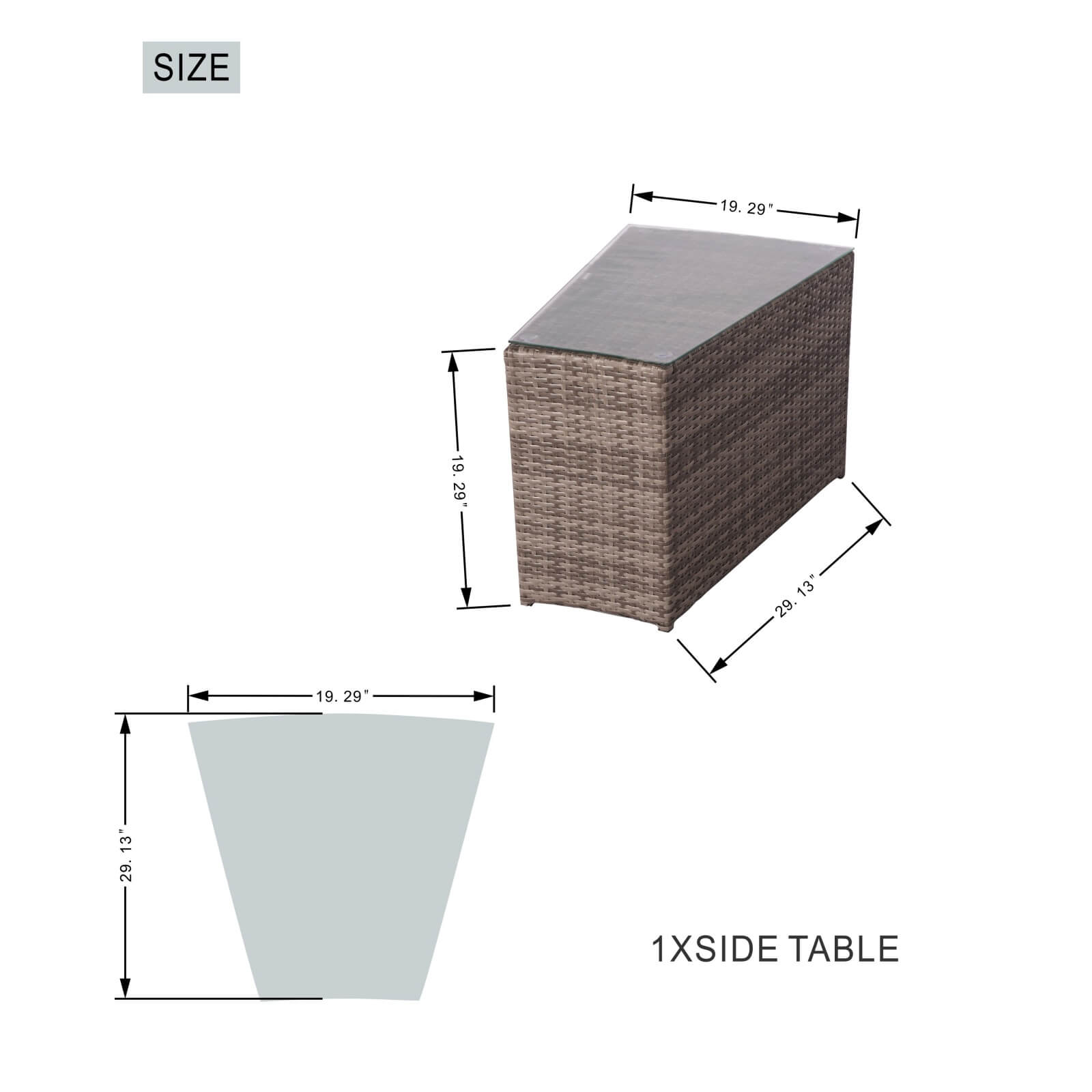 6-Piece Semi-Circular Outdoor Sofa Set with Round Coffee Table (PAS-1205B) - Abrihome