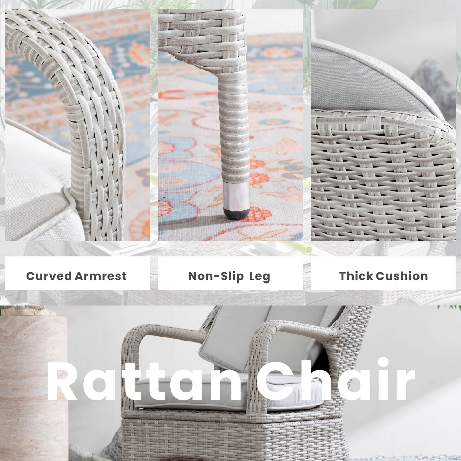 4-Seat Patio Dining Set with Round Table (PAD-1709-SET) - Abrihome