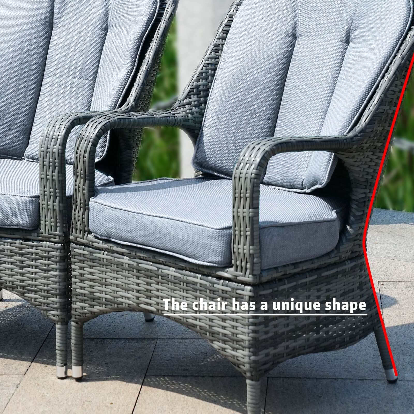 6-Seat Outdoor Fire Pit Dining Set with Rectangle Fire Pit Table (PAG-1106R-SET) - Abrihome