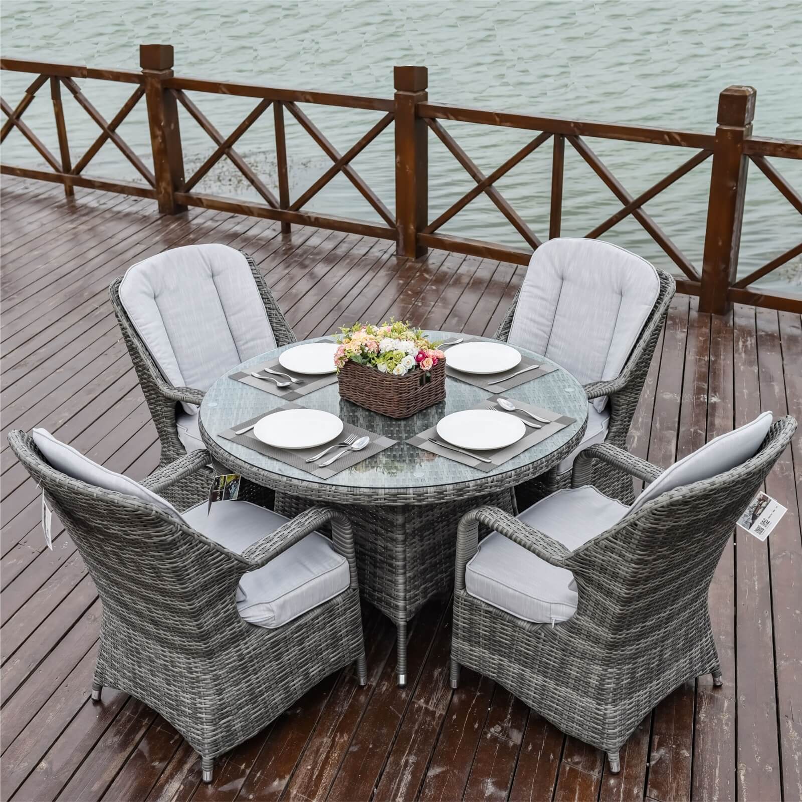 4-Seat Round Outdoor Dining Table – Table Only(PAD-1709-TA) - Abrihome