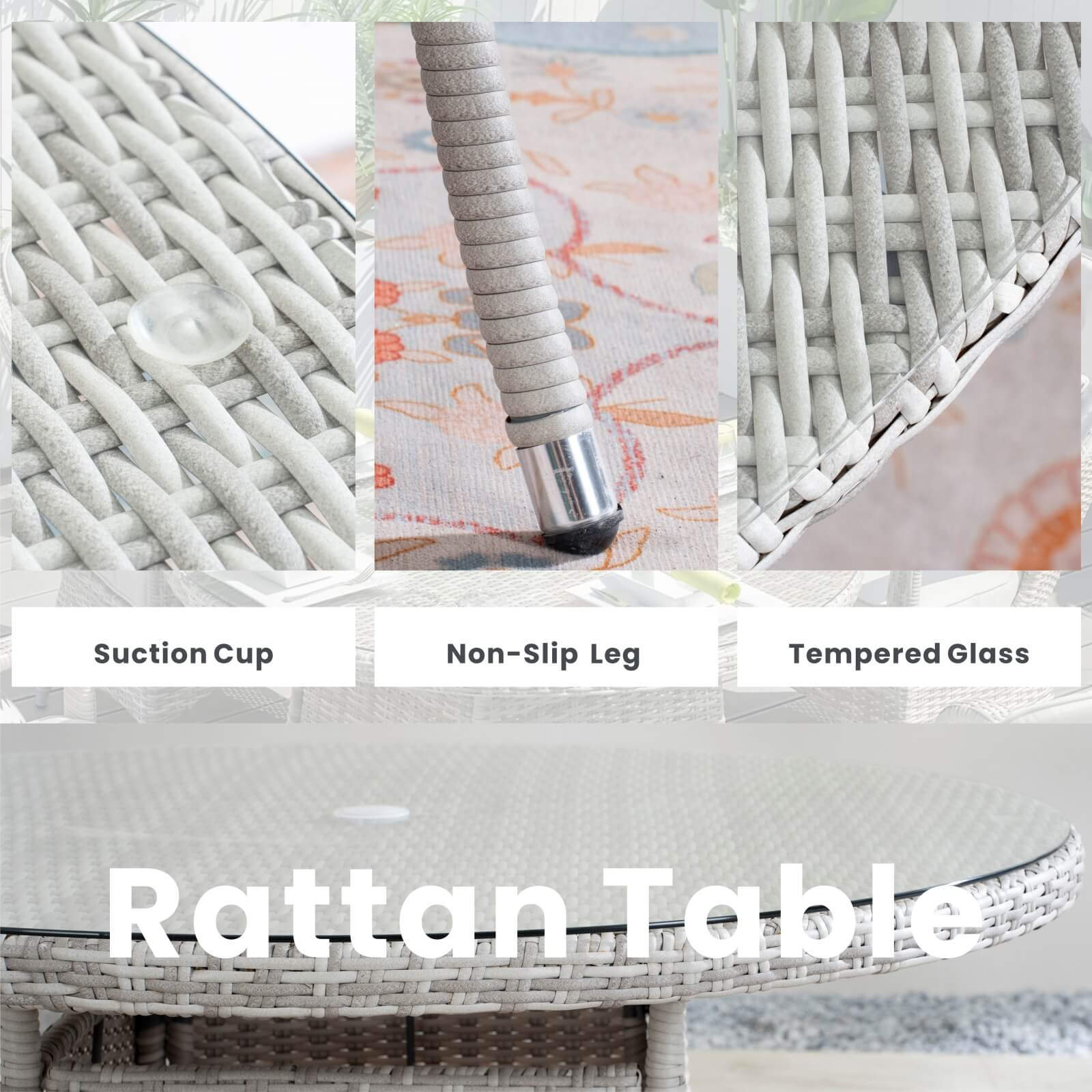 4-Seat Round Outdoor Dining Table – Table Only(PAD-1709-TA) - Abrihome