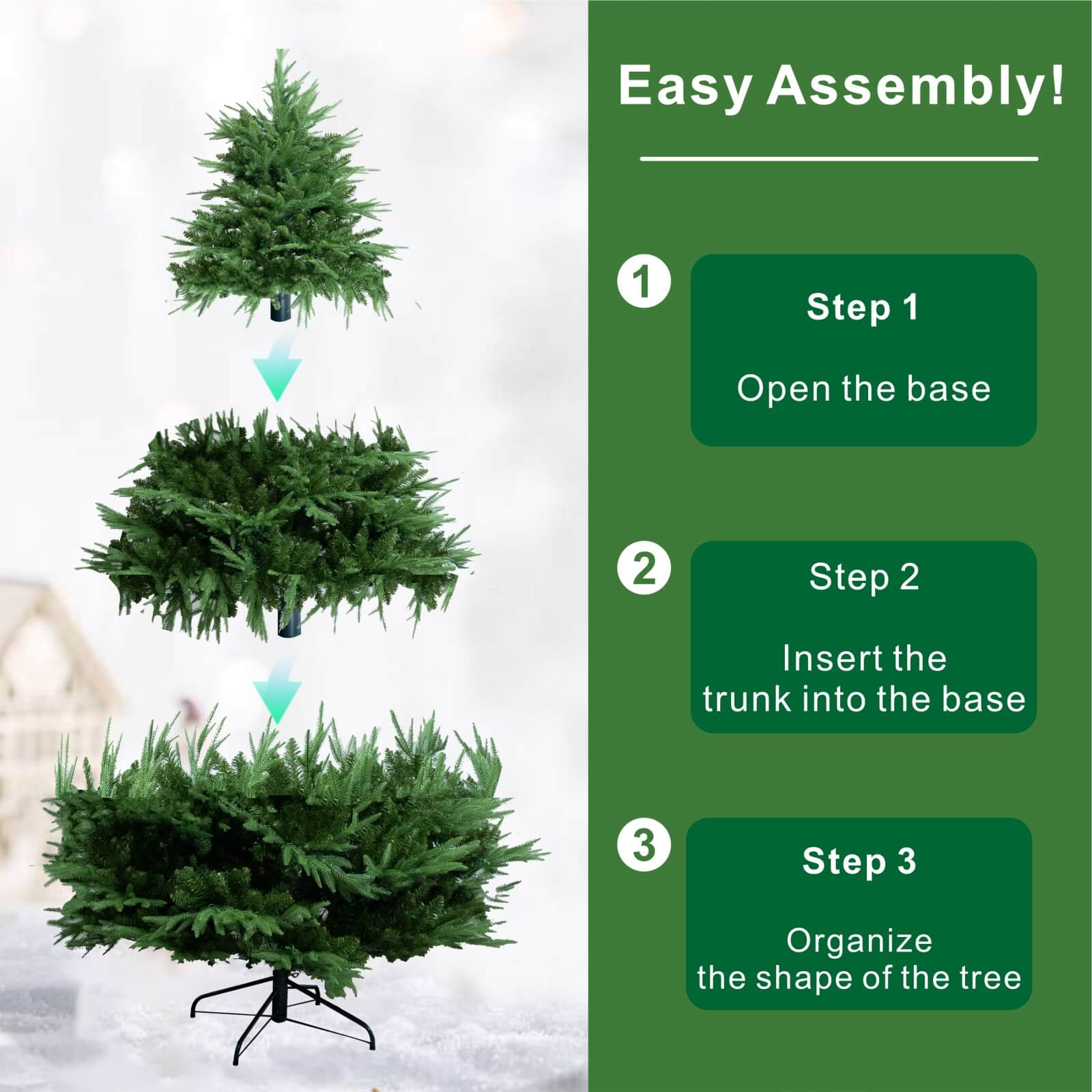 7FT Artificial Christmas Tree with Realistic PE PVC(PJT-2504-7FT) - Abrihome