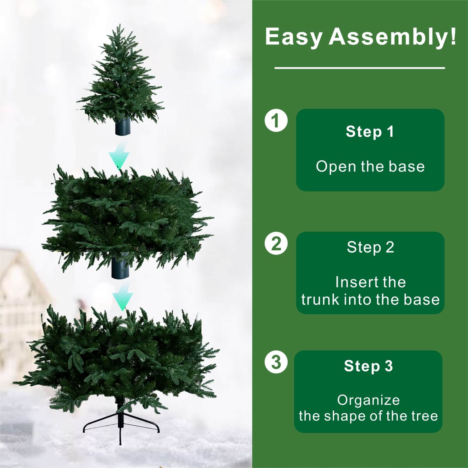 Premium 7FT Artificial Christmas Tree – Pre-Lit or Unlit(PJT-2503-7FT) - Abrihome