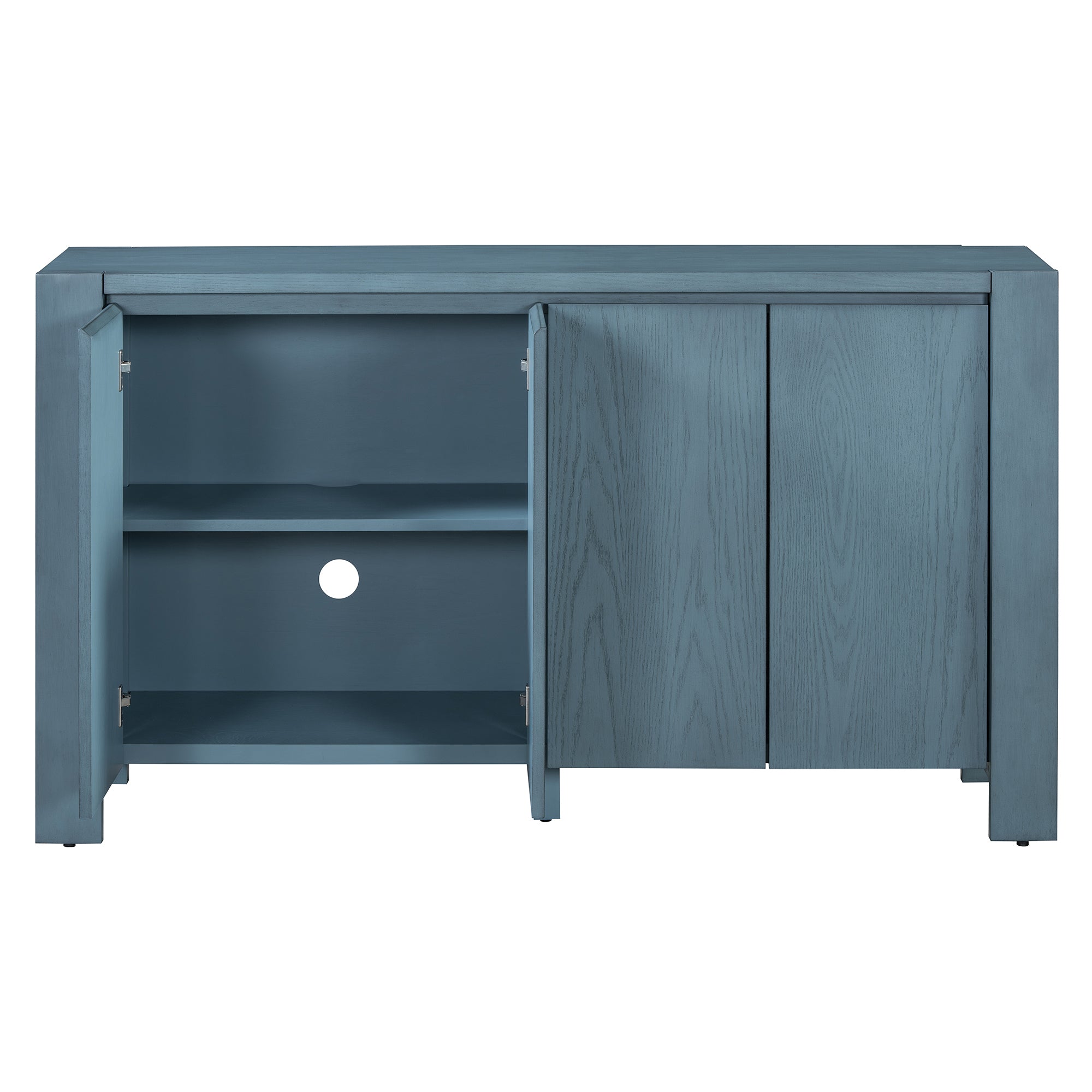 TREXM Retro 4-door Sideboard with Distressed Finish and Adjustable Shelves for Dining Room, Kitchen, and Living Room (Navy) - Abrihome