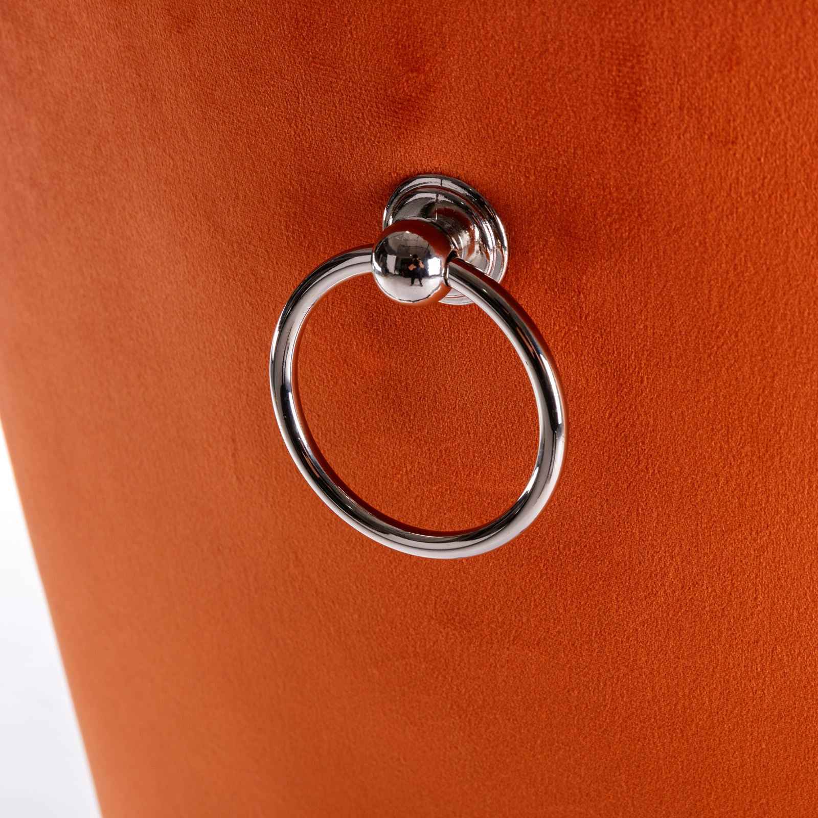 A&A Furniture,Nikki Collection Modern, High-end Tufted Solid Wood Contemporary PU and Velvet Upholstered Dining Chair with Wood Legs Nailhead Trim 2-Pcs Set,Black+Orange, SW2101BO