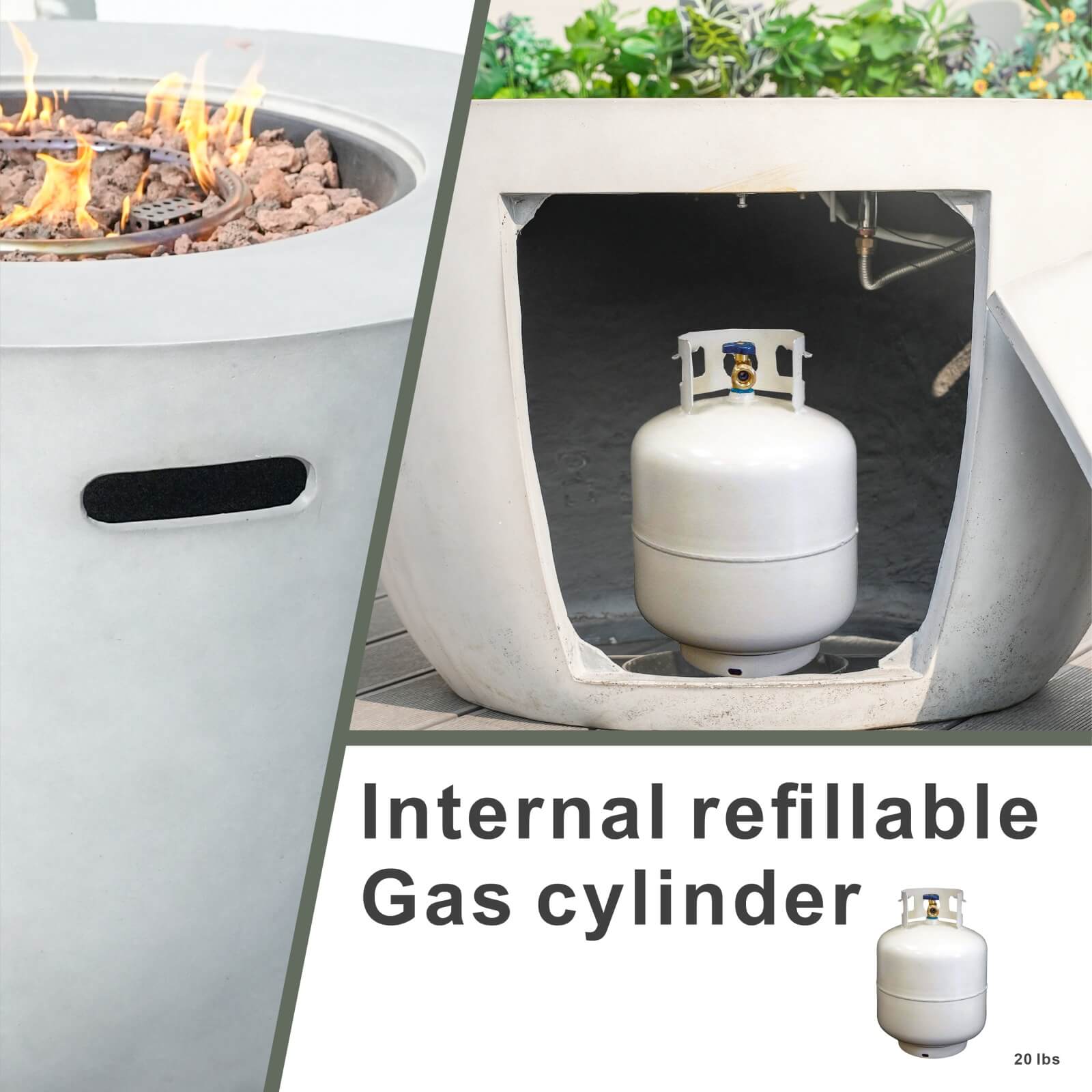 7-Piece Outdoor Conversation Set with Round Fire Pit Table(PAS-1403B+2160) - Abrihome