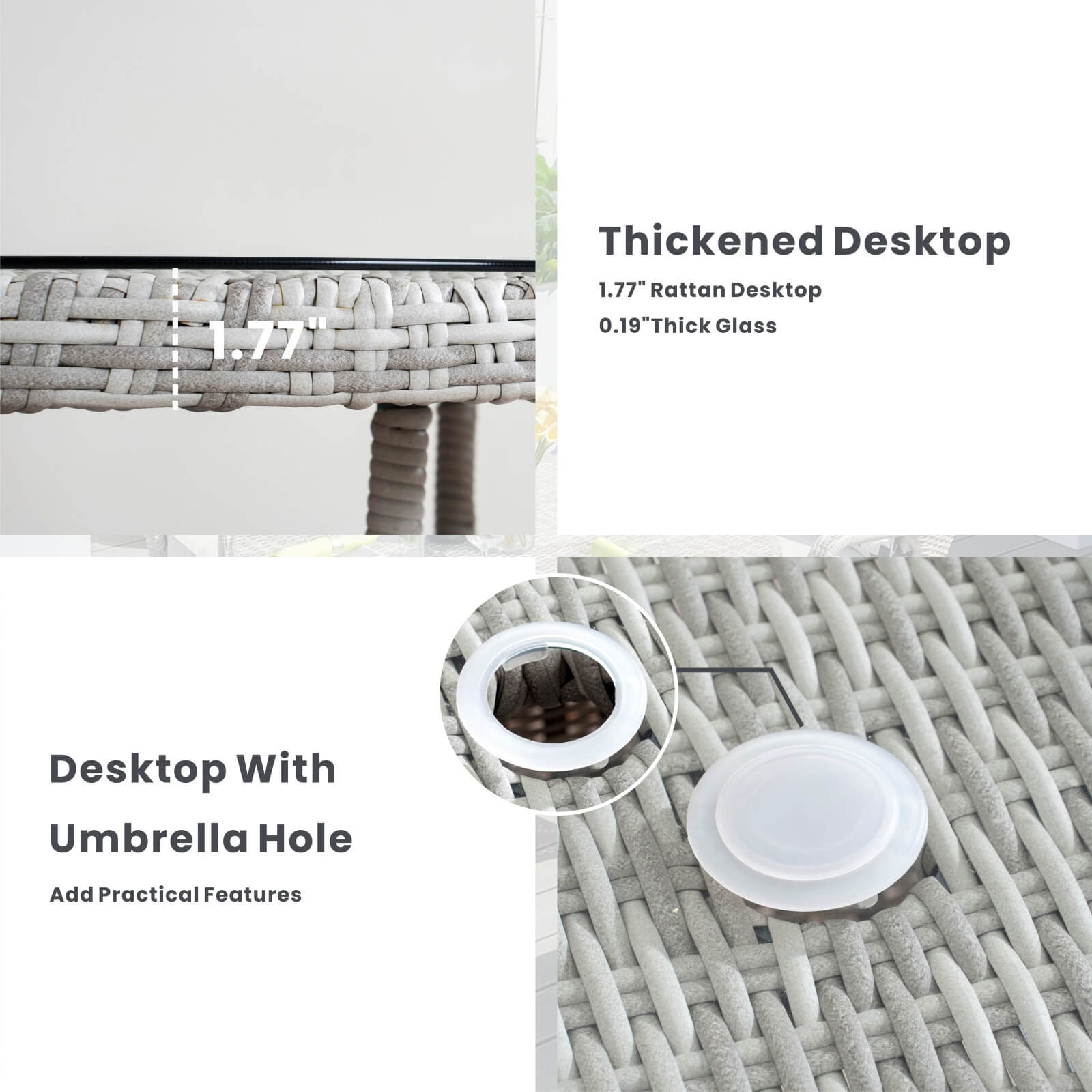 4-Seat Patio Dining Set with Round Table (PAD-1709-SET) - Abrihome