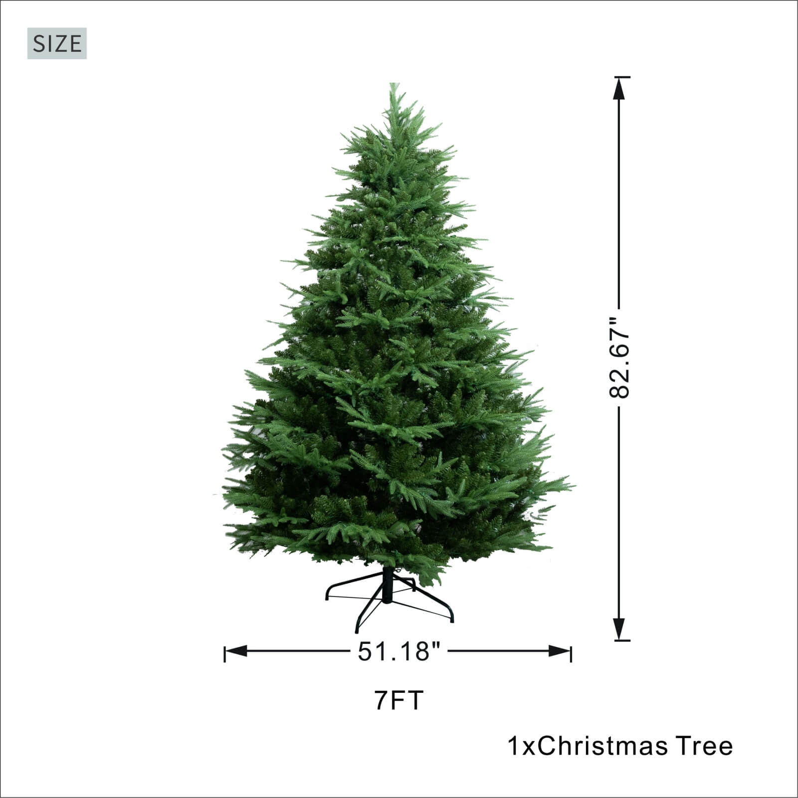 7FT Artificial Christmas Tree with Realistic PE PVC(PJT-2504-7FT) - Abrihome