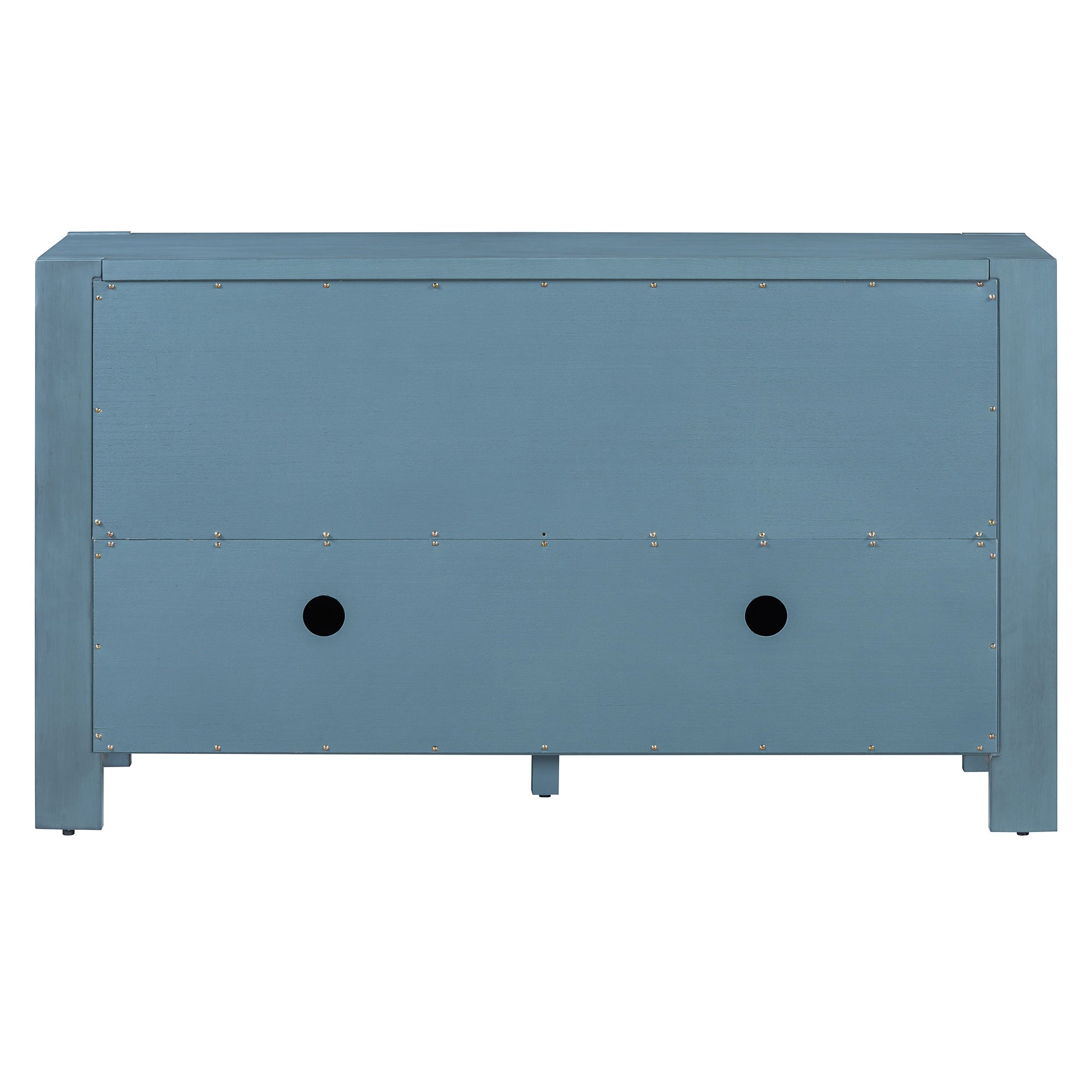 TREXM Retro 4-door Sideboard with Distressed Finish and Adjustable Shelves for Dining Room, Kitchen, and Living Room (Navy) - Abrihome