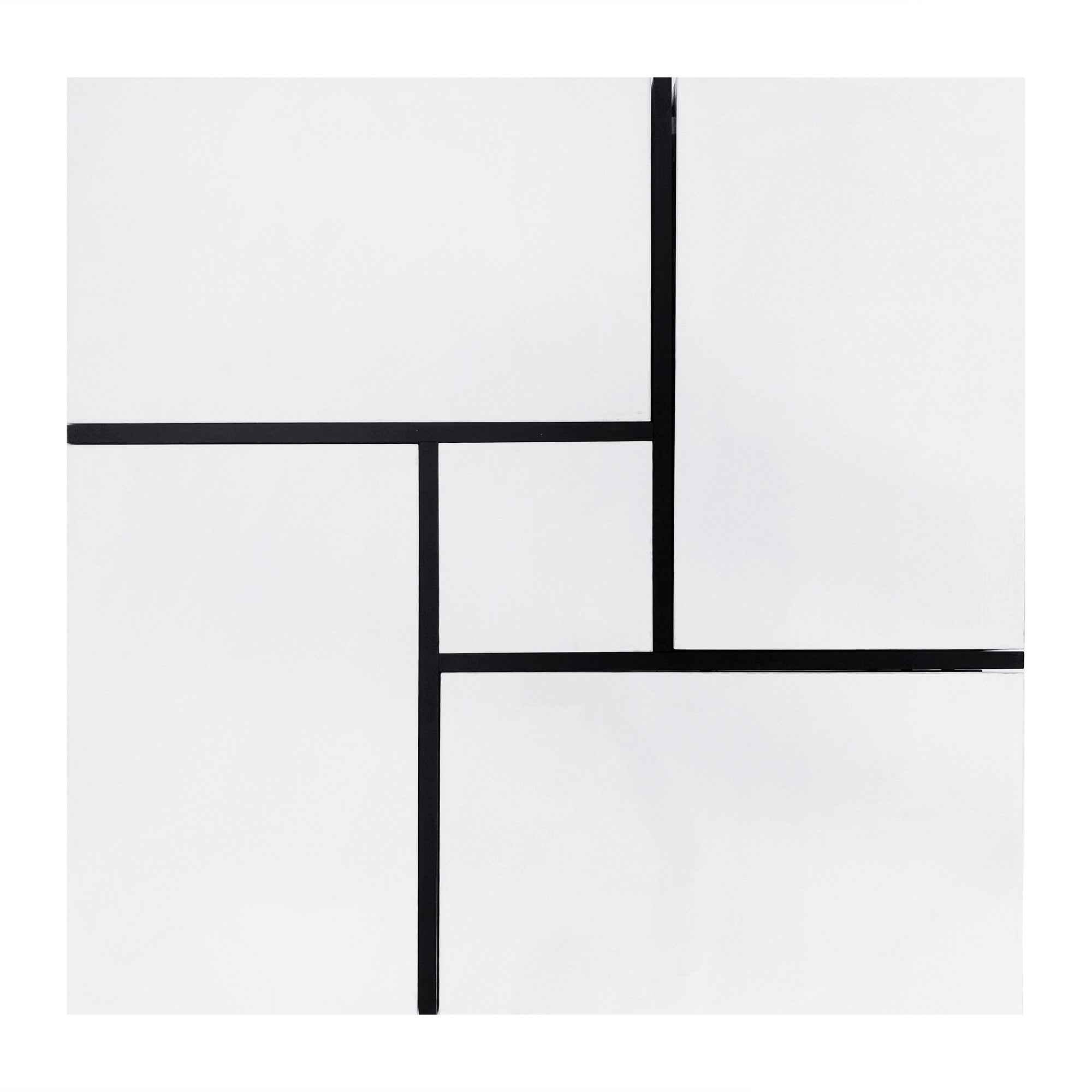 ON-TREND Unique Design Coffee Table with 4 Hidden Storage Compartments, Square Cocktail Table with Extendable Sliding Tabletop, UV High-gloss Design Center Table for Living Room, 31.5"x 31.5"