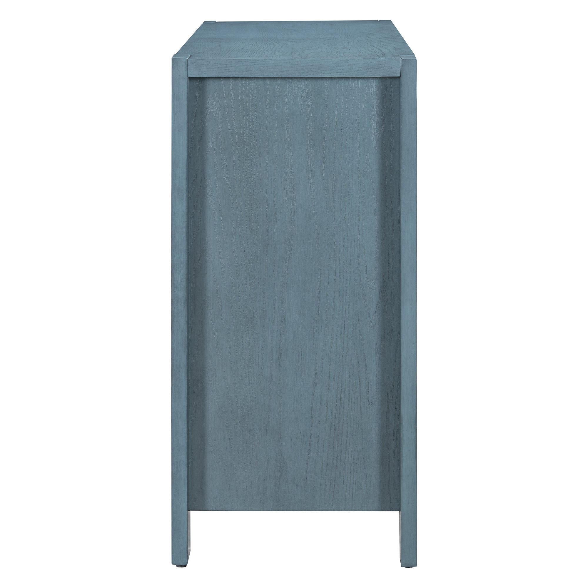 TREXM Retro 4-door Sideboard with Distressed Finish and Adjustable Shelves for Dining Room, Kitchen, and Living Room (Navy) - Abrihome