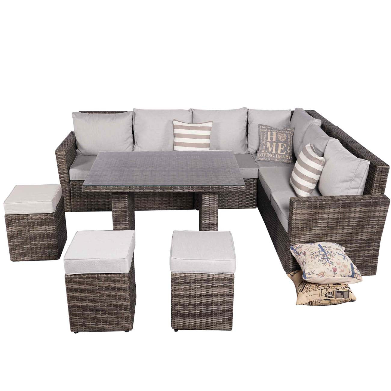 Abrihome Deluxe 8 Piece Deep Seating Group with Cushion