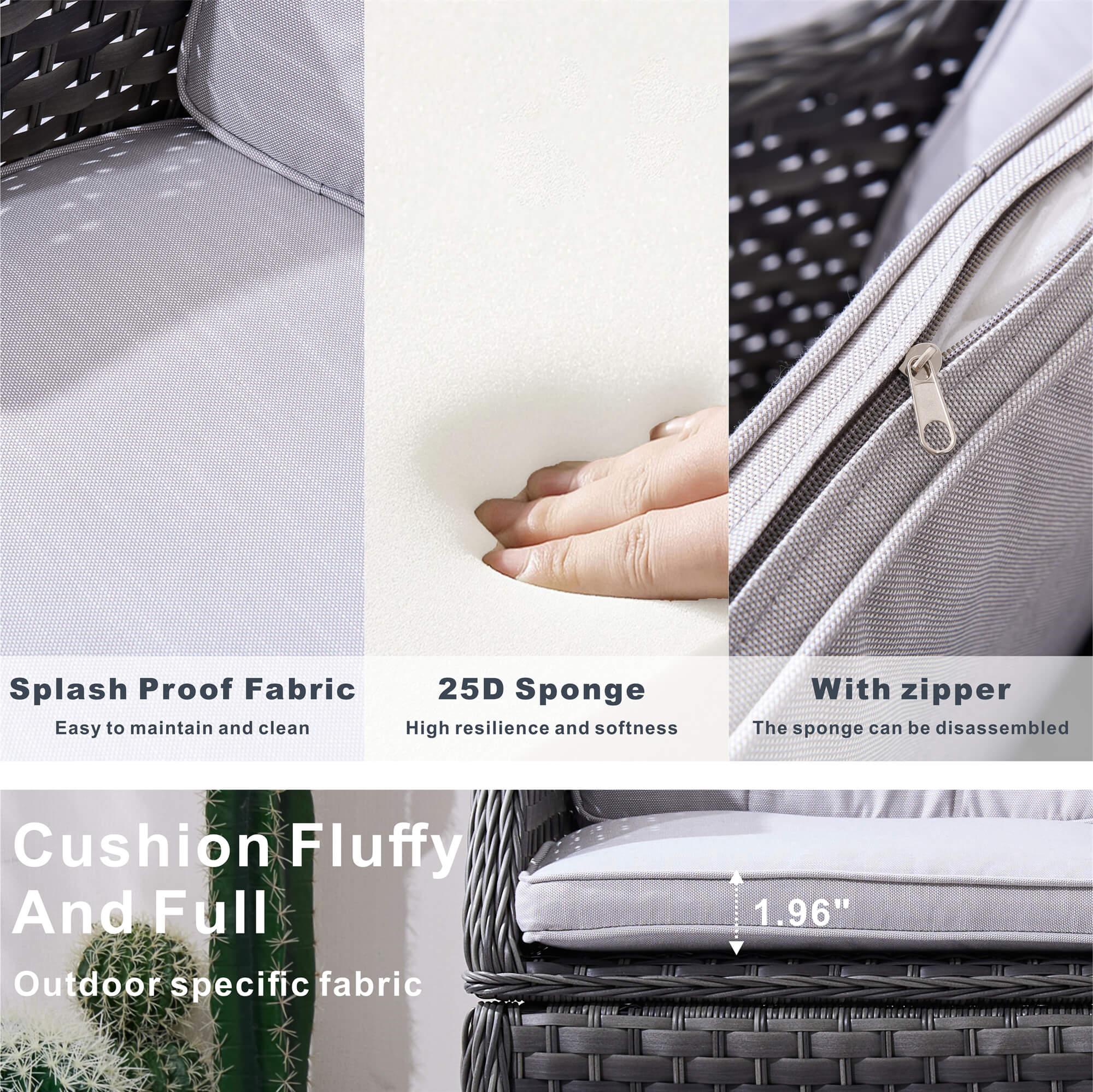 6-Seater Round Outdoor PE Wicker Dining Set (PAD-1711+010) - Abrihome