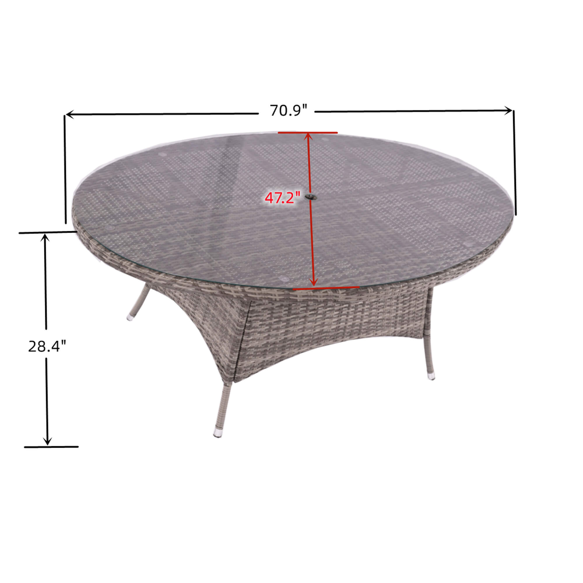 7-Piece Outdoor Dining Set with Oval Table(PAD-1713+010) - Abrihome