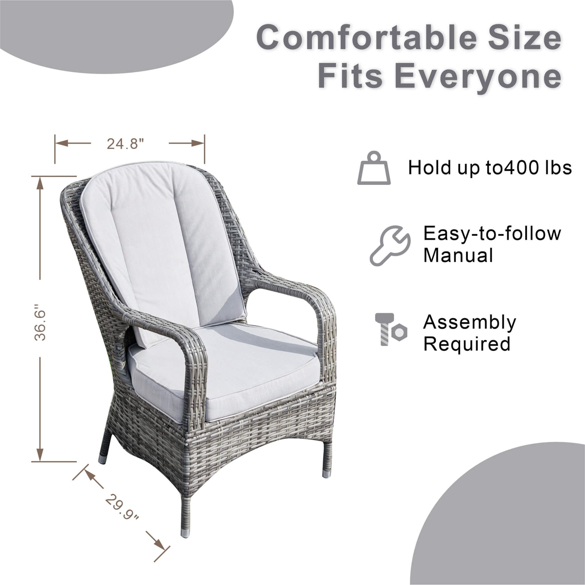 9-Piece Outdoor Dining Set with Round Table and 8 Cushioned Chairs (PAD-1714+009) - Abrihome