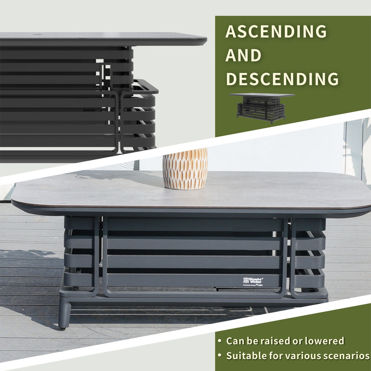 Modern 5-Person Aluminum Sofa Set with Exposed Tube Design(PAS-2350+PAD-2352) - Abrihome