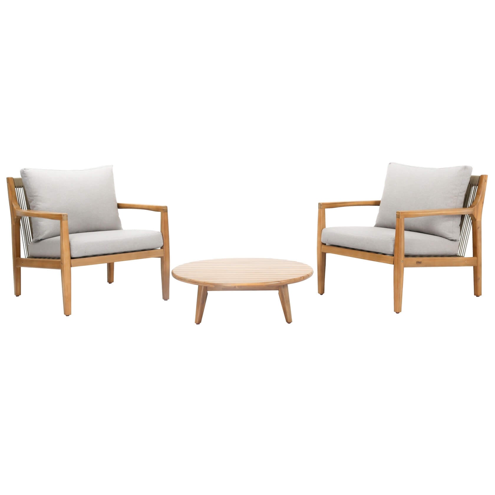 3-Piece Rustic Acacia Wood Outdoor Set – 2 Chairs & Coffee Table(PAS-2513-SC*2+TA) - Abrihome