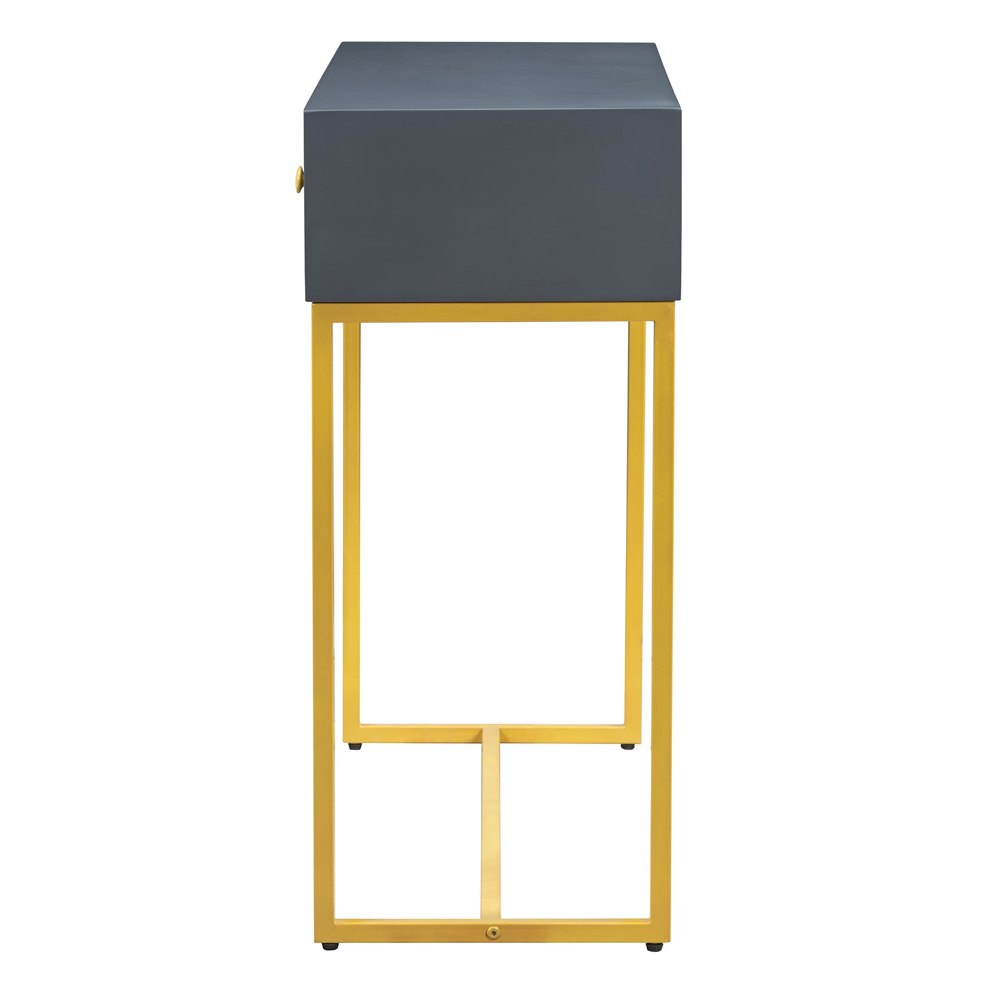 TREXM Modern Sleek Console Table Two Drawers with Stripe Design for Living Room and Entryway (Grey) - Abrihome