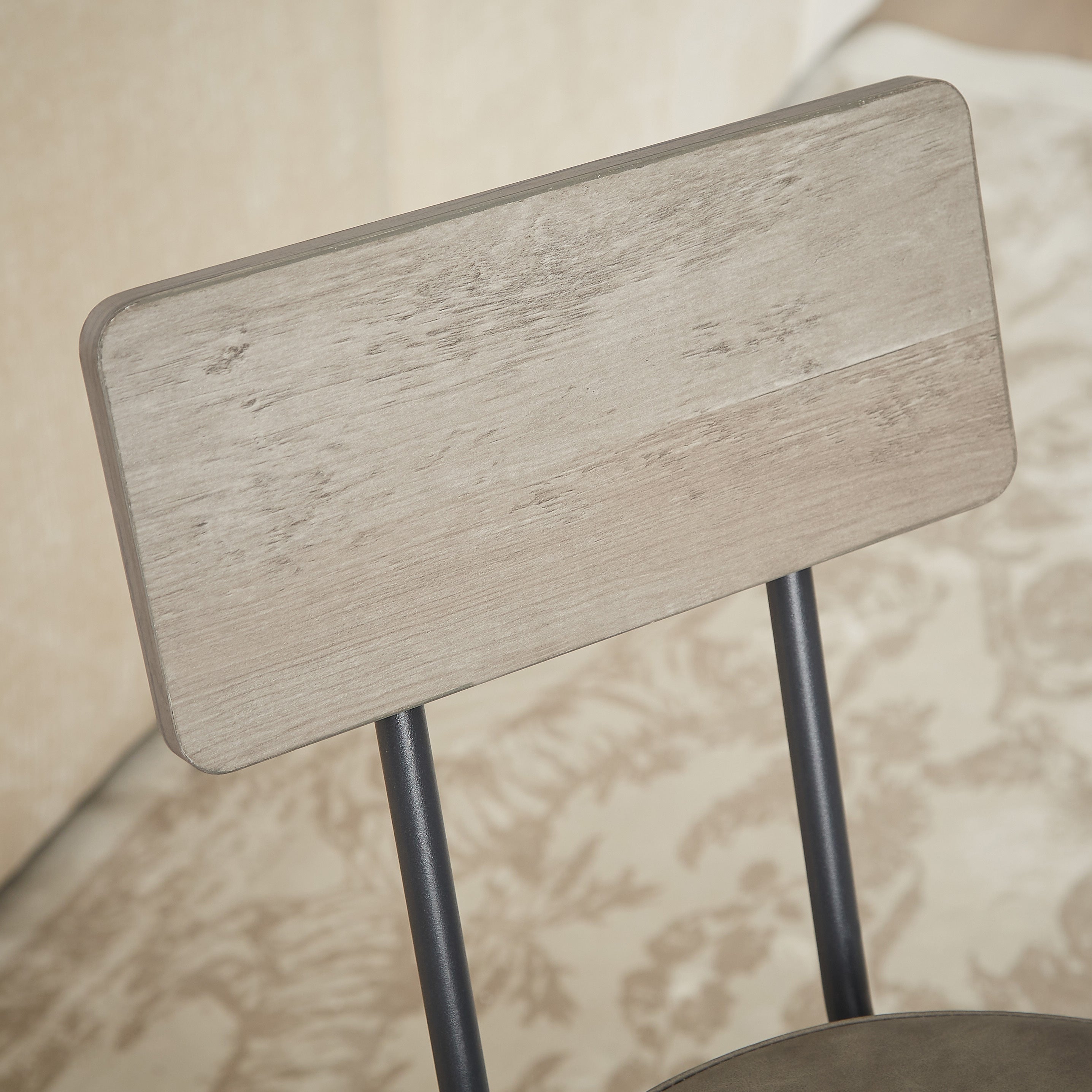 Long Bar Table Set with 3 PU Upholstered Bar Stools, Industrial Bar Table and Chairs for Kitchen Breakfast Table, Living Room, Banquet Hall, Rustic Gray and Black, 63″L x15.7"W x 37.5"H - Abrihome