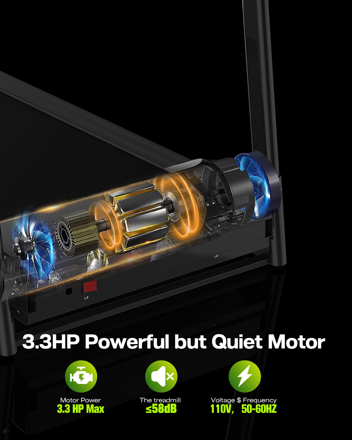 Foldable Treadmill with Incline, Folding Treadmill for Home Electric Treadmill Workout Running Machine, Handrail Controls Speed, Pulse Monitor,APP - Abrihome