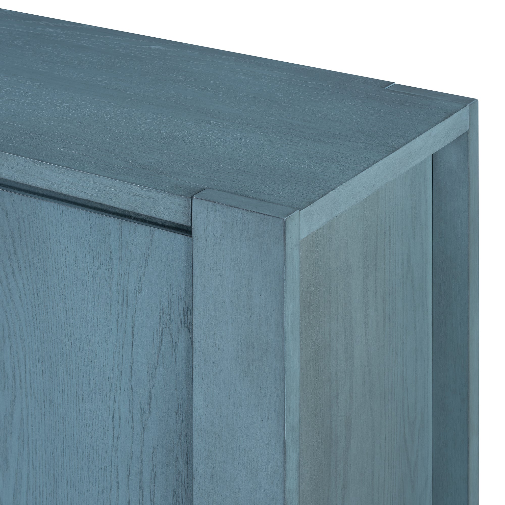 TREXM Retro 4-door Sideboard with Distressed Finish and Adjustable Shelves for Dining Room, Kitchen, and Living Room (Navy) - Abrihome