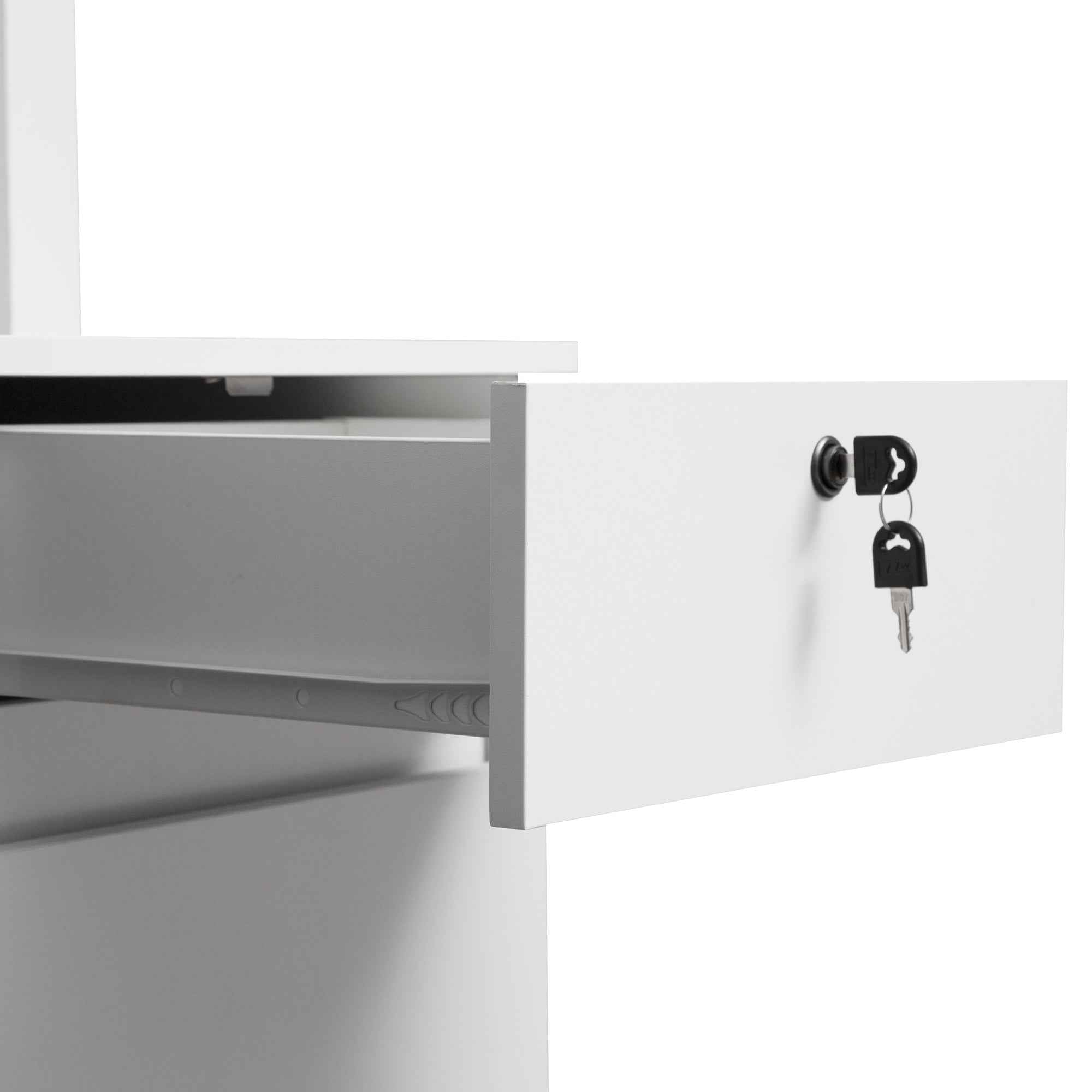 Computer Desk with Hutch & Bookshelf,Wood Executive Desk Teens Student Desk Writing Laptop Home Office Desk with Drawers,3 AC Outlets and 2 USB Charging Ports,Study Laptop Table for Home