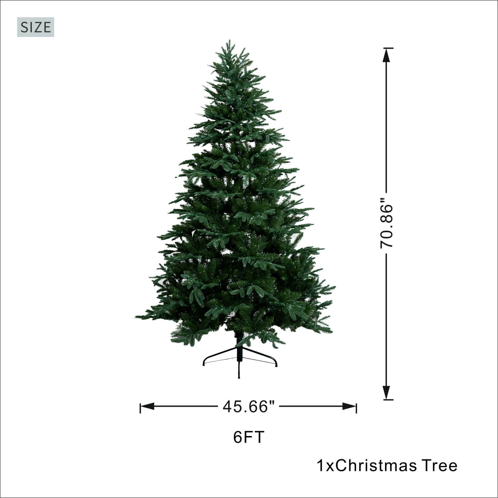 6FT Artificial Christmas Tree with Optional Pre-Lit LED Lights(PJT-2503-6FT) - Abrihome