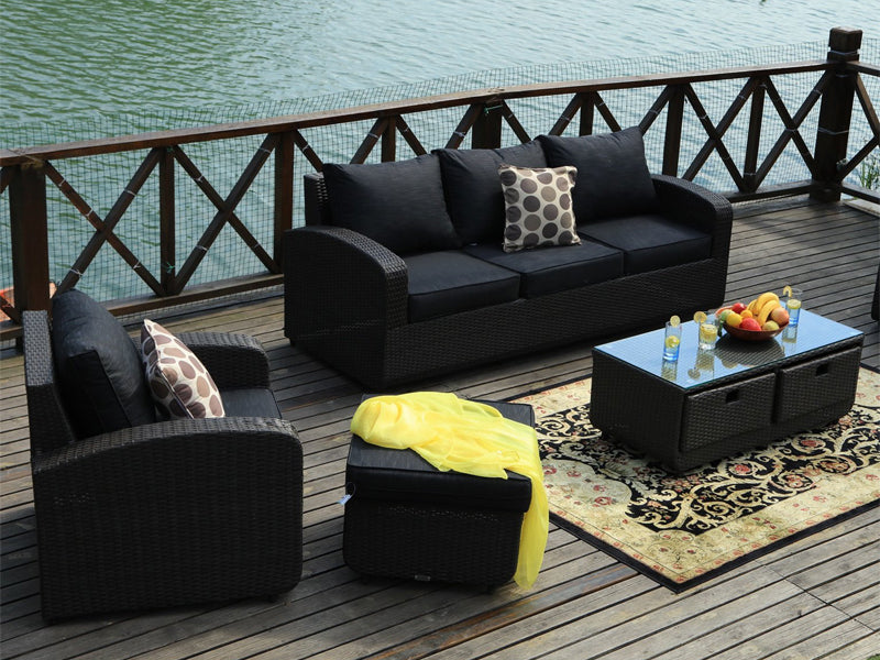 Abrihome Tiana 5pc Patio Garden Furniture Sectional Sofa