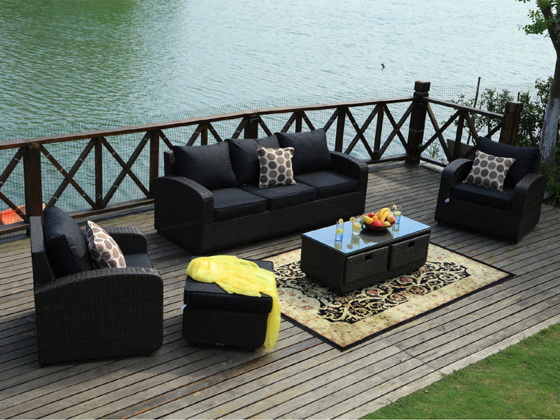Abrihome Tiana 5pc Patio Garden Furniture Sectional Sofa