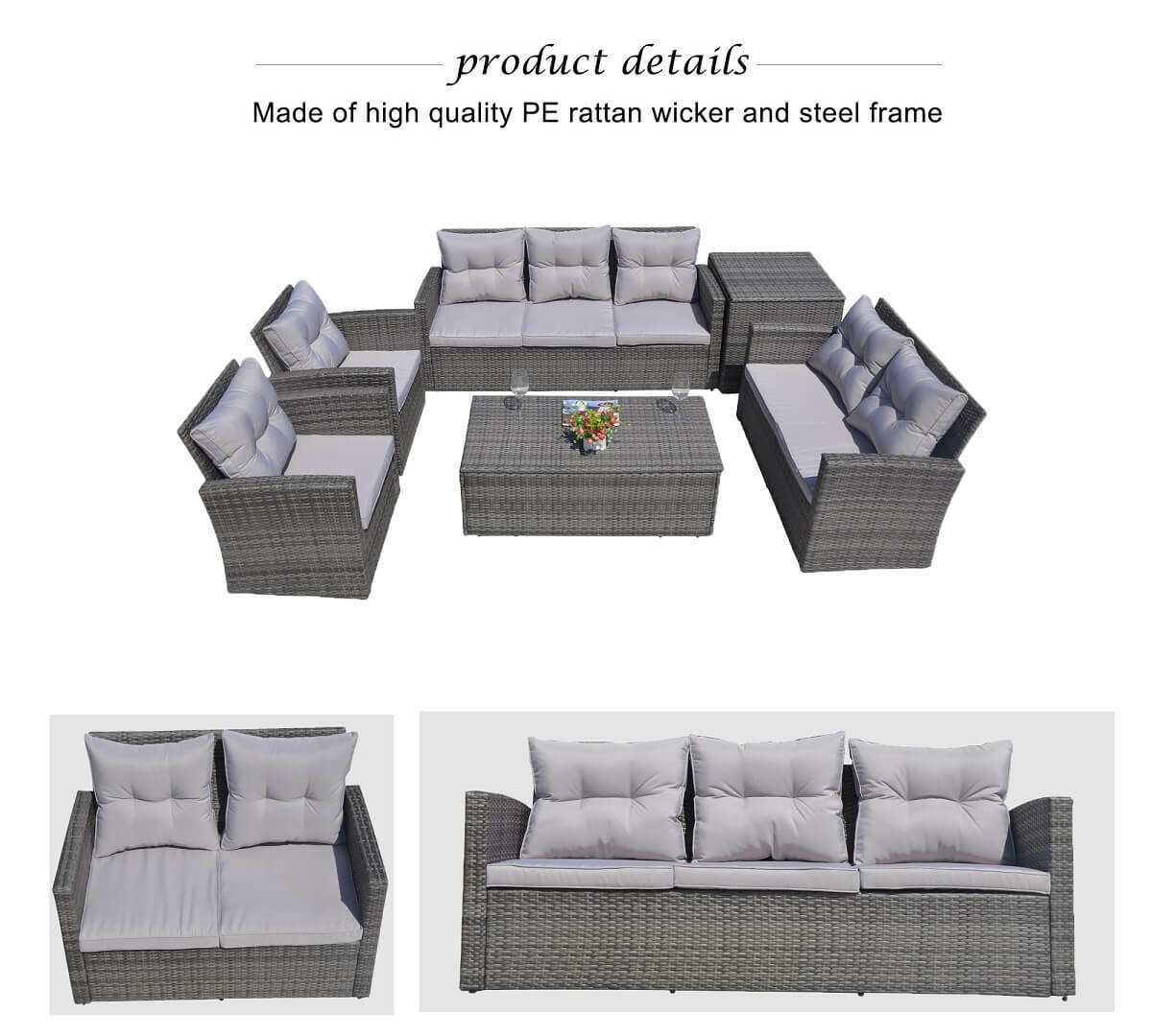 Abrihome Medford 6 Piece Sectional Set with Cushions