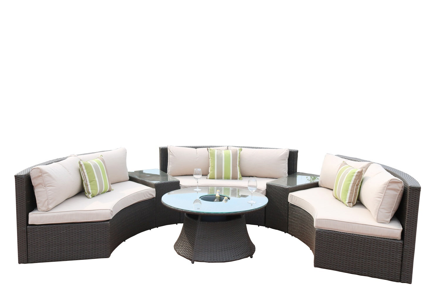 Abrihome Jessica 6 Piece Rattan Sectional Set with Cushions