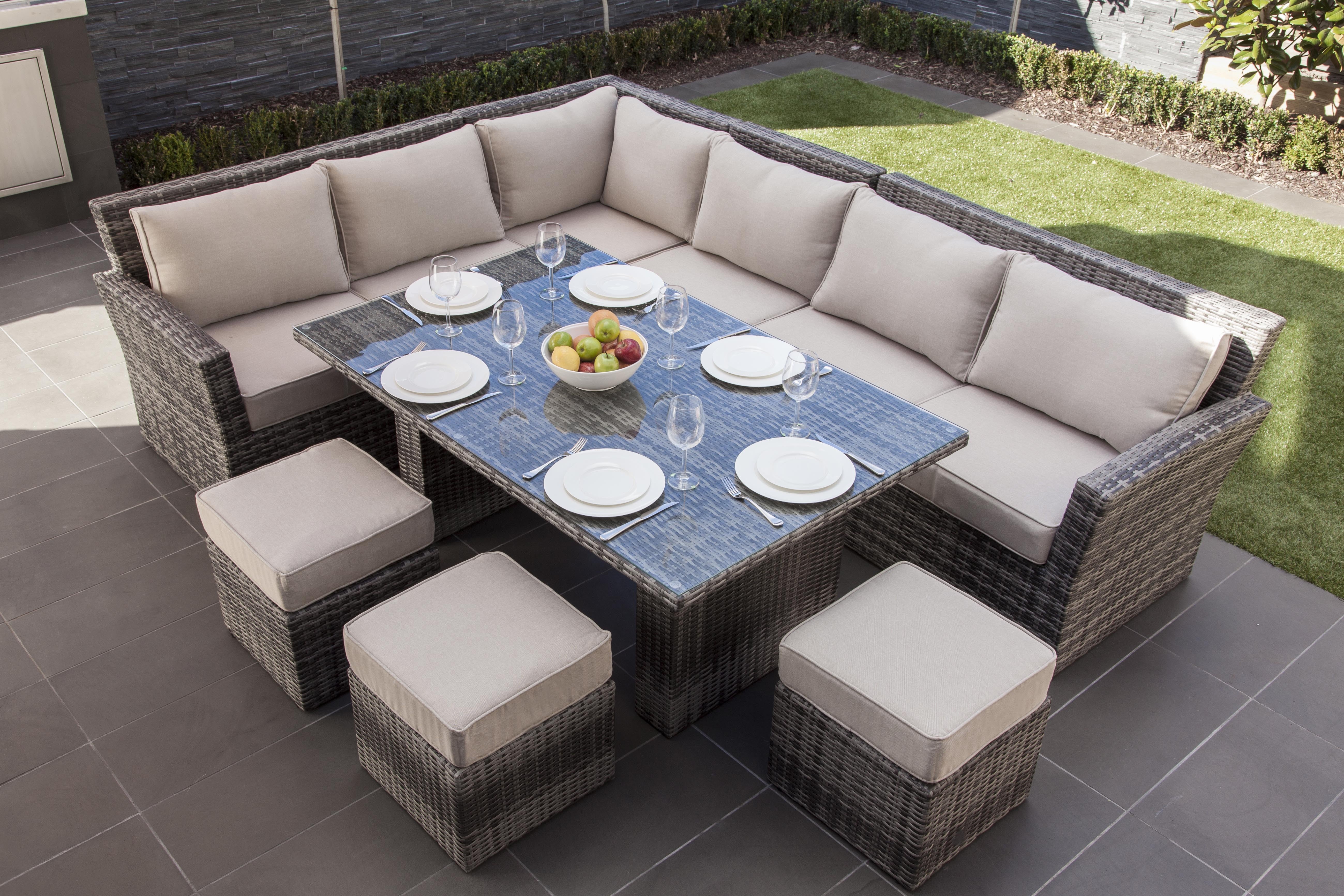 Abrihome Deluxe 8 Piece Deep Seating Group with Cushion