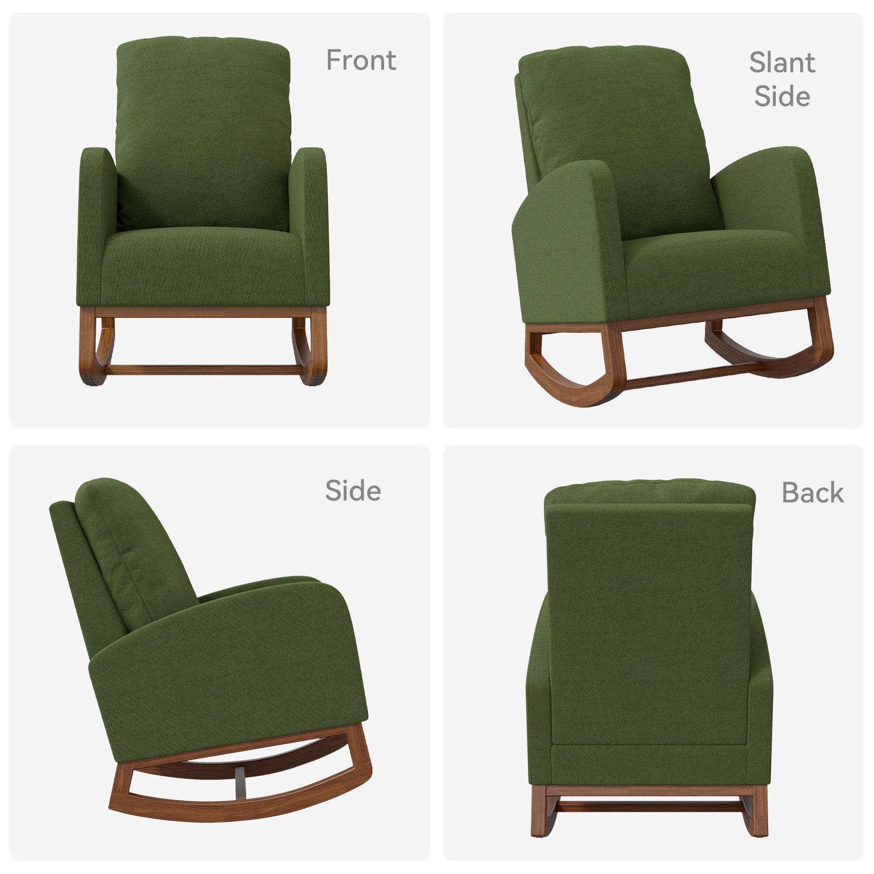 105-Degree Rocking Chair – Multiple Colors, 300 lbs Weight Capacity, Soft and Breathable, Sturdy and Stable