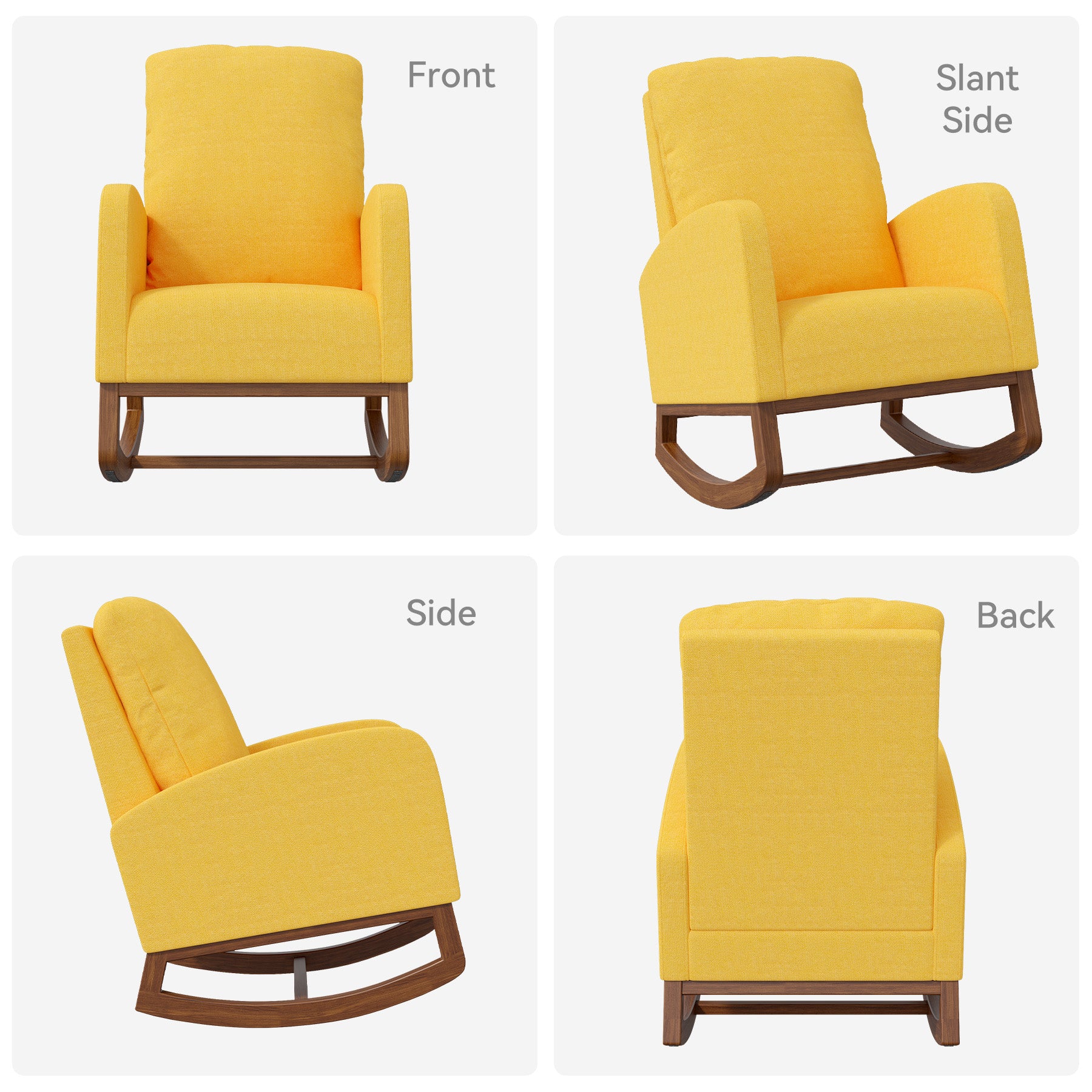 105-Degree Rocking Chair – Multiple Colors, 300 lbs Weight Capacity, Soft and Breathable, Sturdy and Stable