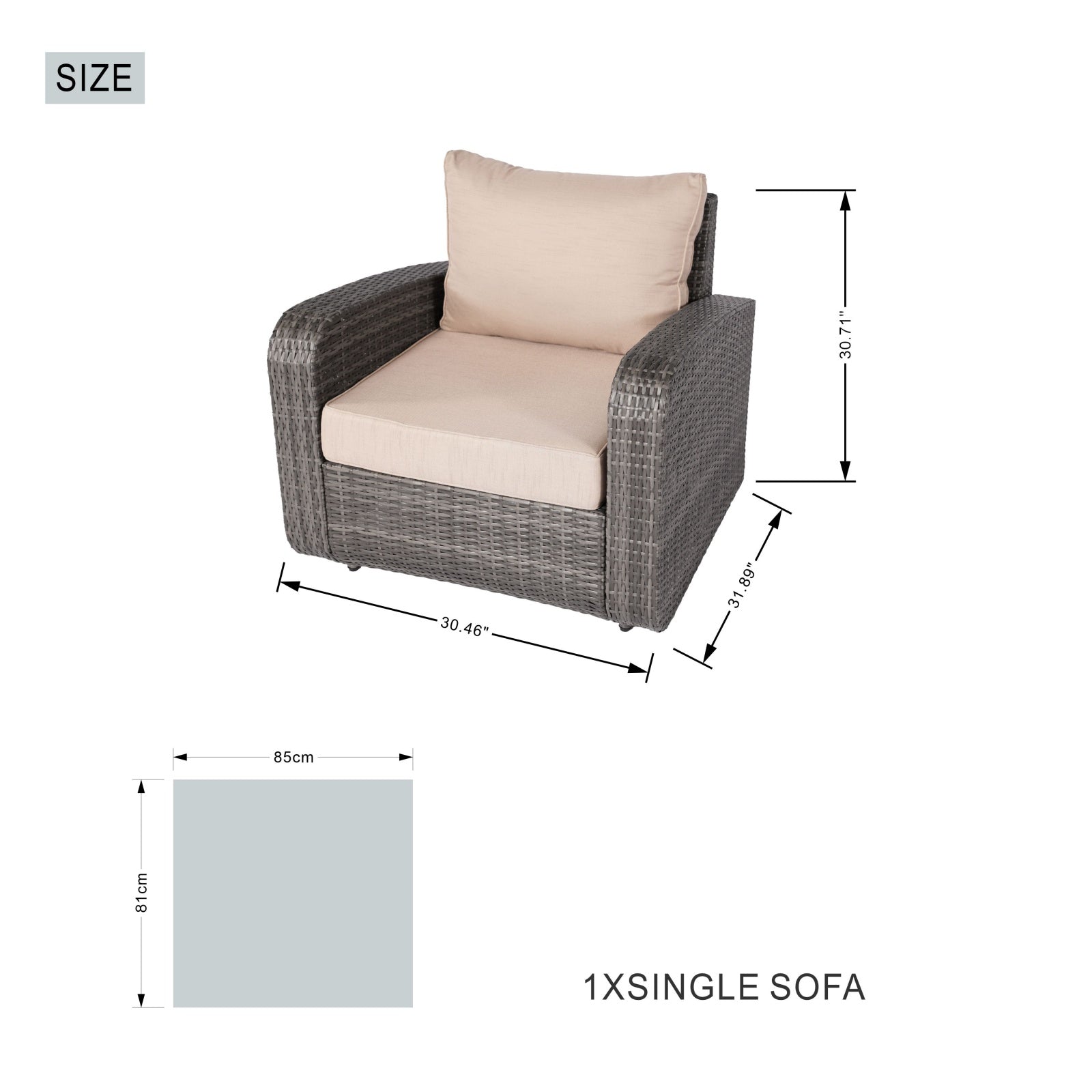 5-Piece Outdoor Conversation Sofa Set(PAS-1515-SET)